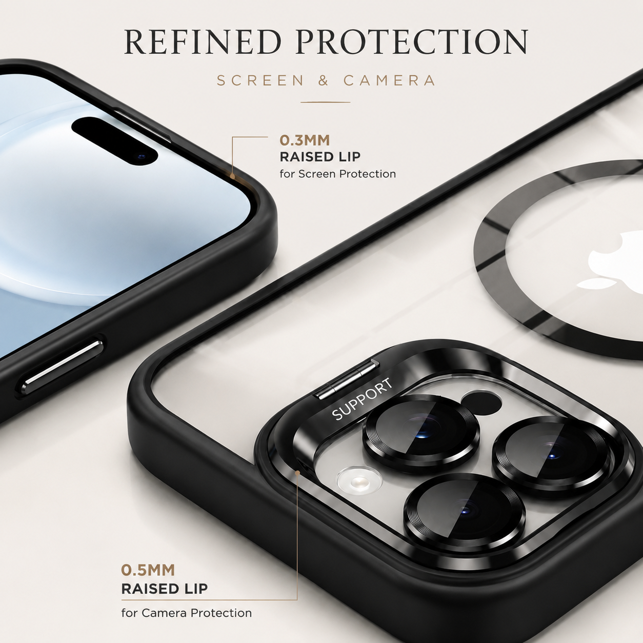 Premium iPhone Case MagSafe Compatible Shockproof Bumper Protective Cover Full Body Camera Lens Guard Slim Anti Scratch Wireless Charging Design