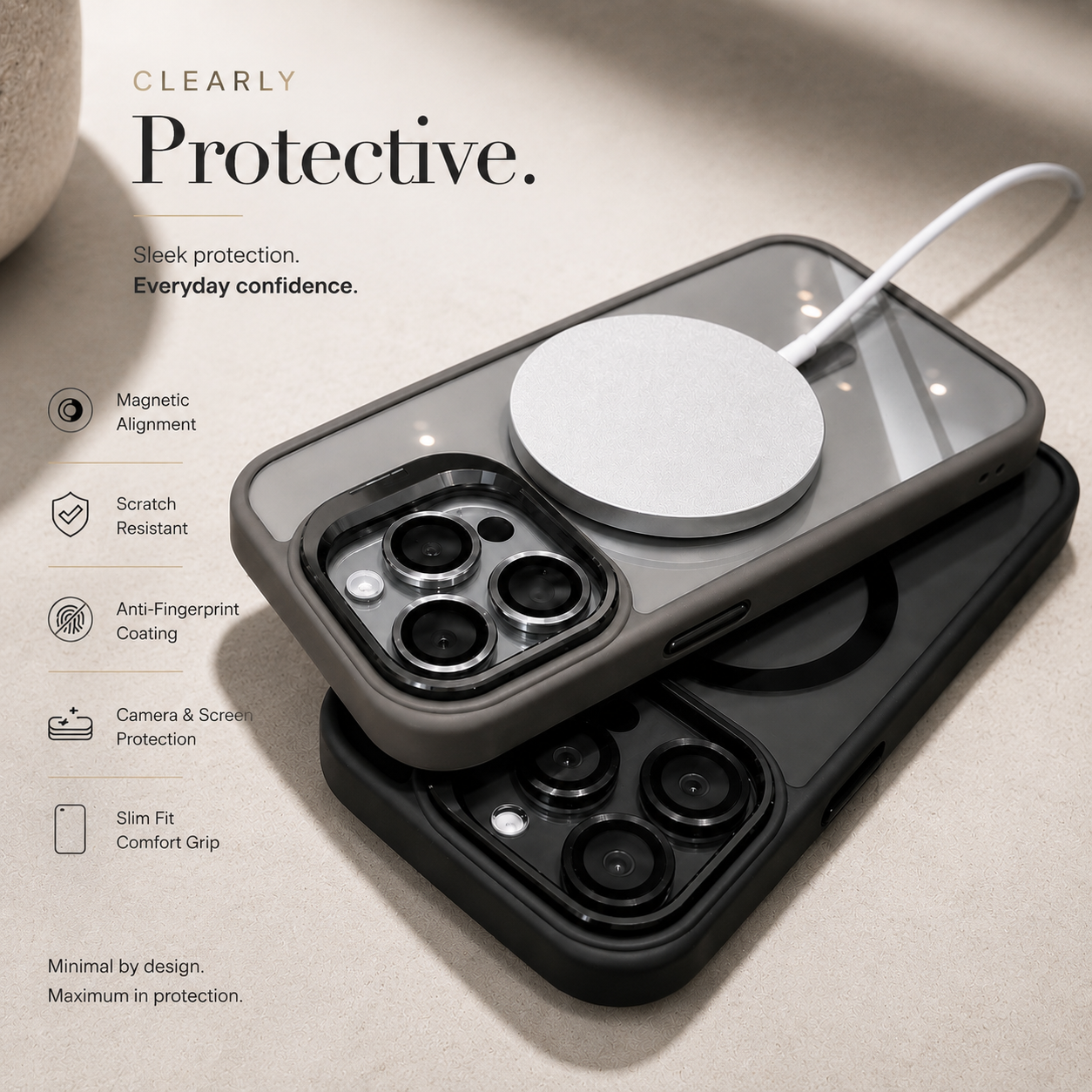 Premium iPhone Case MagSafe Compatible Shockproof Bumper Protective Cover Full Body Camera Lens Guard Slim Anti Scratch Wireless Charging Design