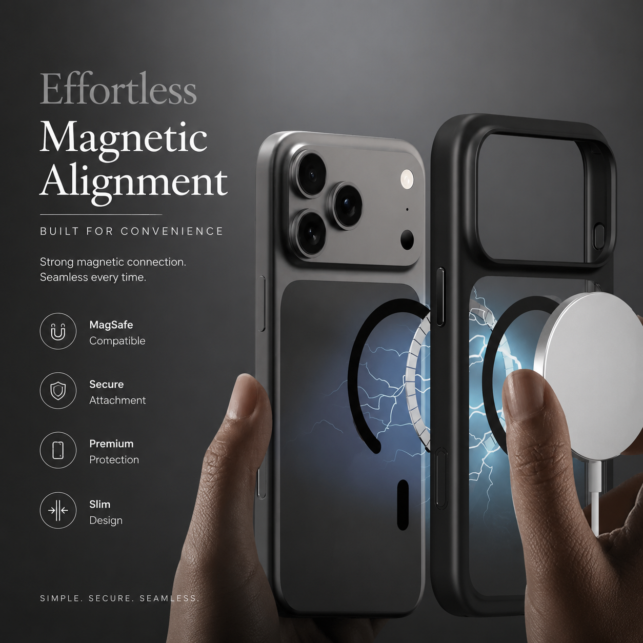 Premium iPhone Case MagSafe Compatible TPU PC Cover with Camera Button Shockproof Anti Fingerprint Matte Finish Raised Protection Slim Design