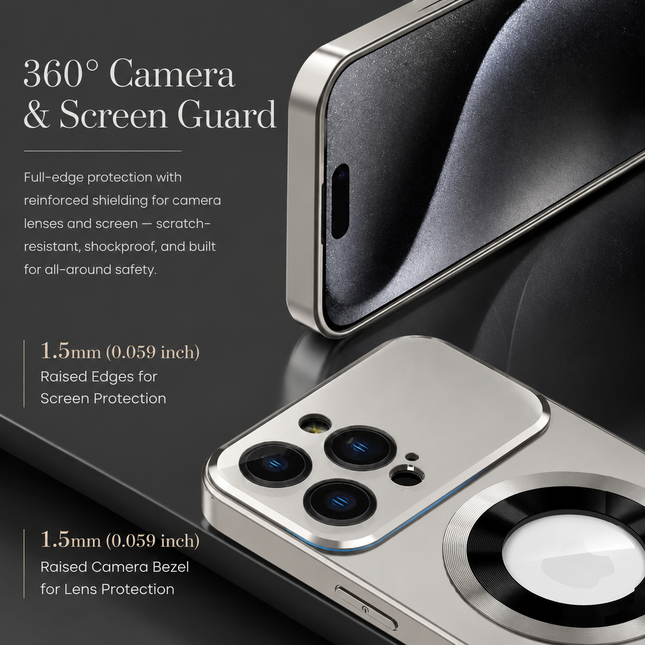 Premium iPhone Case MagSafe Compatible Tempered Glass Back Shockproof Protective Cover Camera Lens Protection Magnetic Wireless Charging Slim Full Coverage