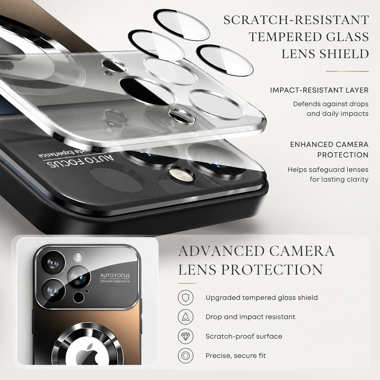 Premium iPhone Case MagSafe Compatible Tempered Glass Back Shockproof Protective Cover Camera Lens Protection Magnetic Wireless Charging Slim Full Coverage