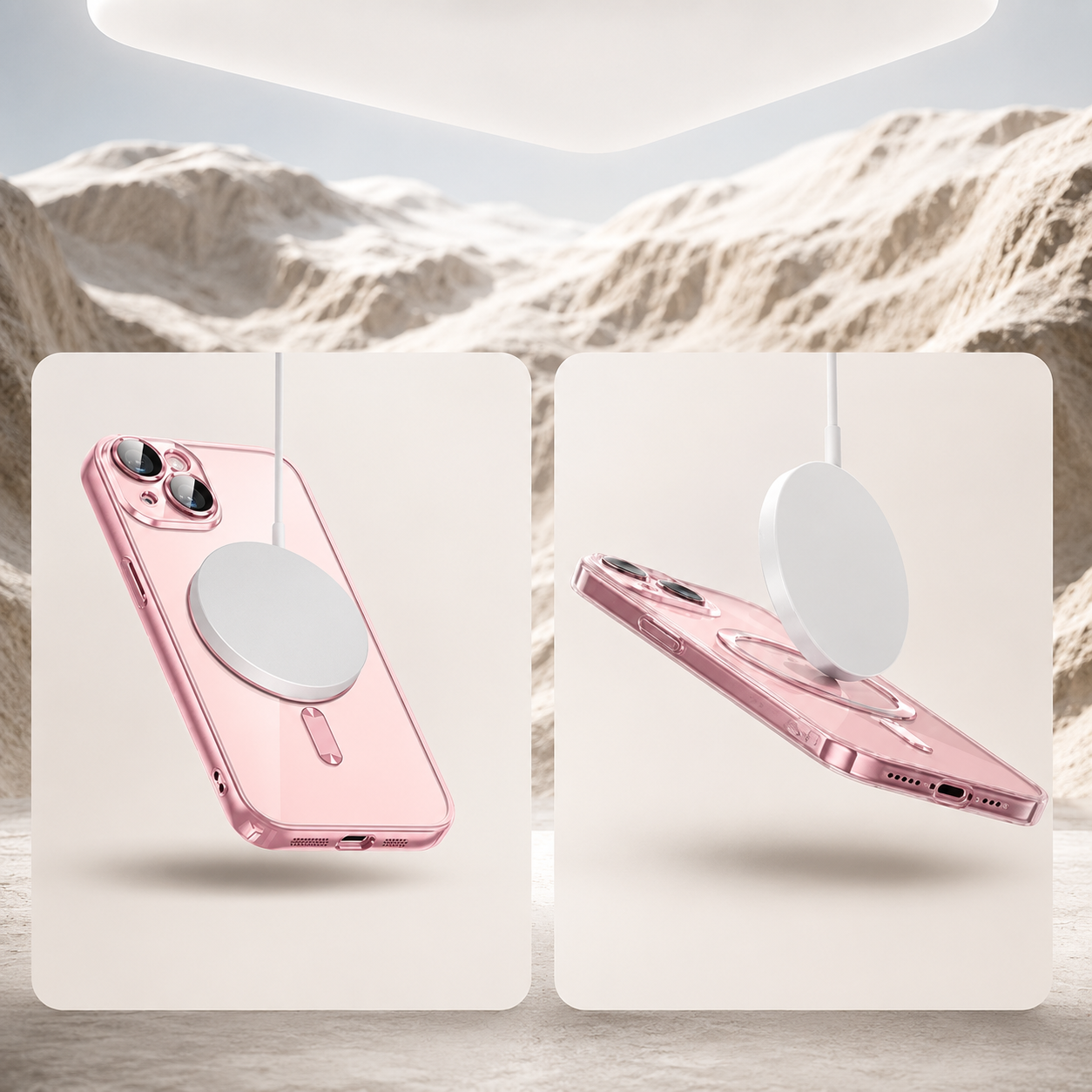 Premium iPhone Case MagSafe Compatible Transparent TPU Cover Magnetic Lens Protection Shockproof Anti Fingerprint Anti Scratch Half Wrapped Slim Design