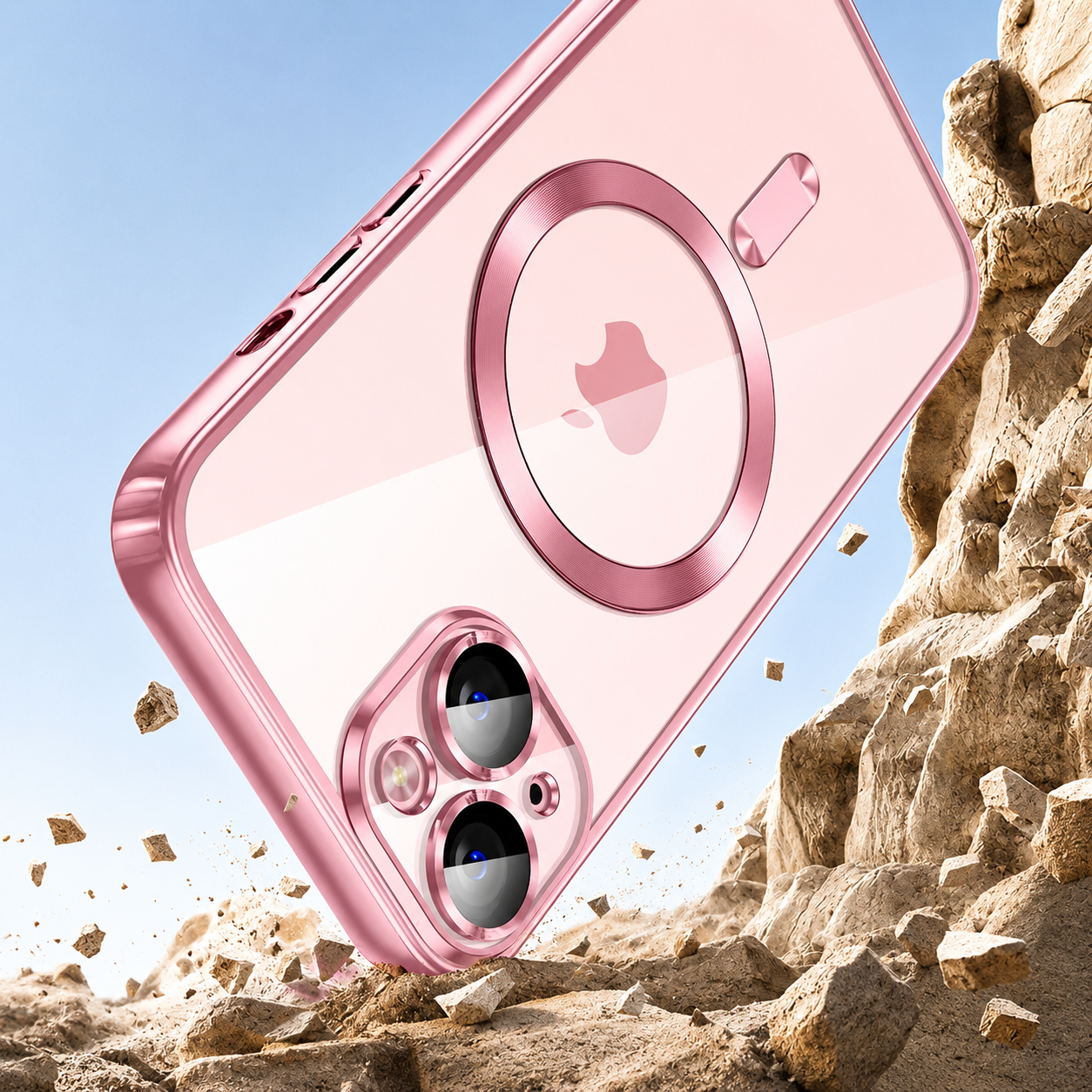 Premium iPhone Case MagSafe Compatible Transparent TPU Cover Magnetic Lens Protection Shockproof Anti Fingerprint Anti Scratch Half Wrapped Slim Design