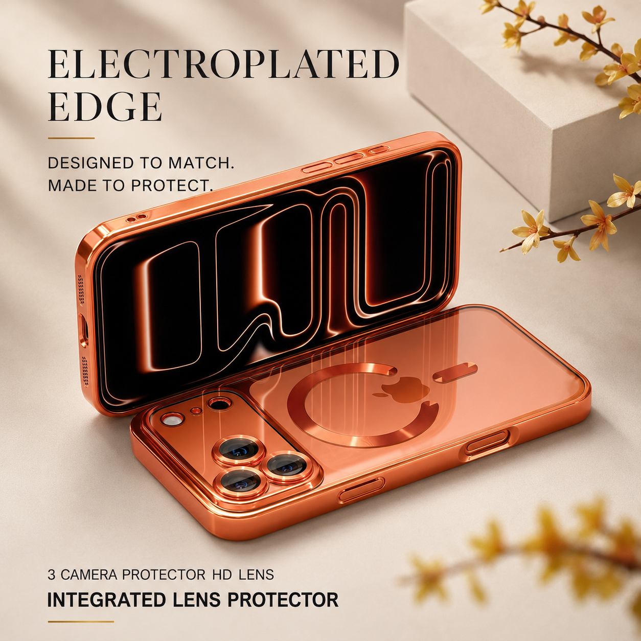 Premium iPhone Case MagSafe Compatible Transparent TPU Cover Magnetic Lens Protection Shockproof Anti Fingerprint Anti Scratch Half Wrapped Slim Design