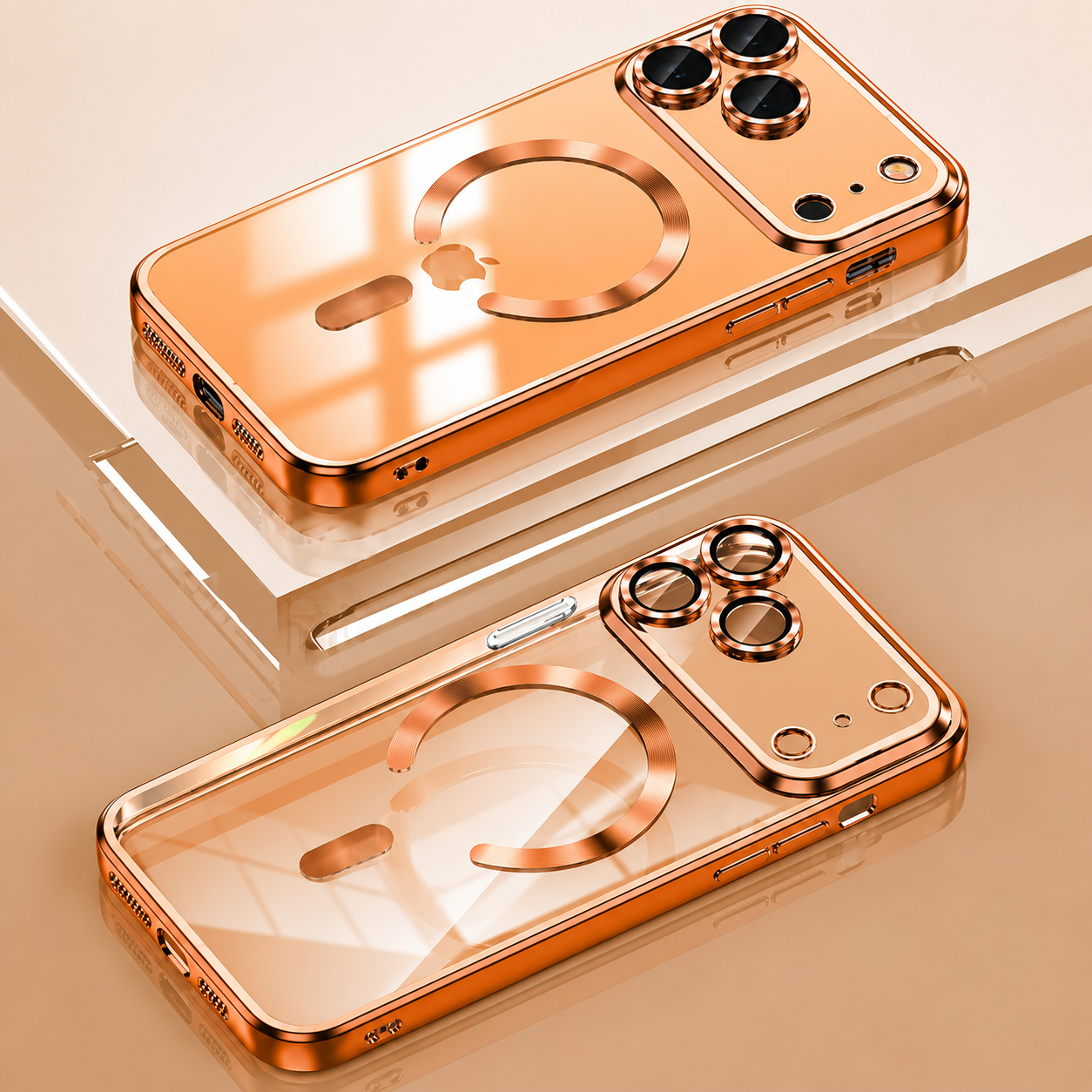 Premium iPhone Case MagSafe Compatible Transparent TPU Cover Magnetic Lens Protection Shockproof Anti Fingerprint Anti Scratch Half Wrapped Slim Design