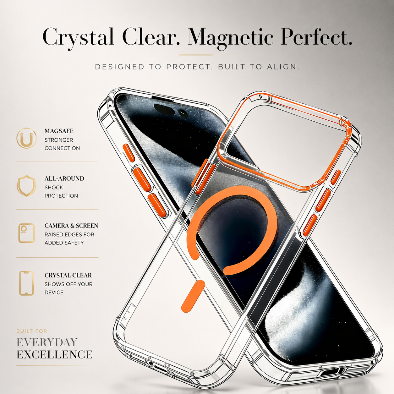Premium iPhone Case MagSafe Compatible Ultra Slim Luxury Shockproof Protective Cover Magnetic Wireless Charging Soft TPU PC Full Coverage Anti Scratch