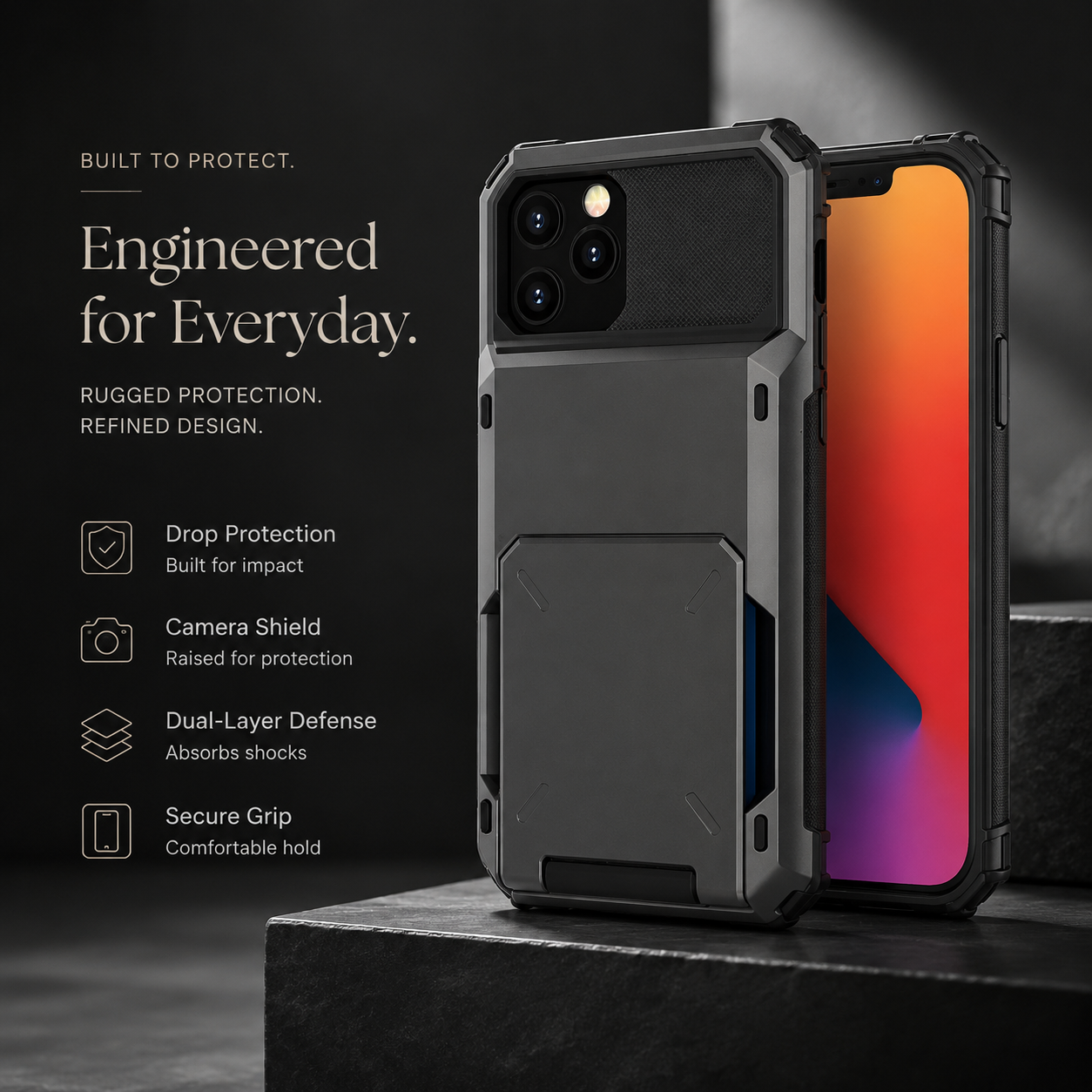 Premium iPhone Case MagSafe Compatible Wallet Cover Card Holder Magnetic Shockproof Protective Case Ultra Thin Camera Protection 4 Card Slot Full Coverage