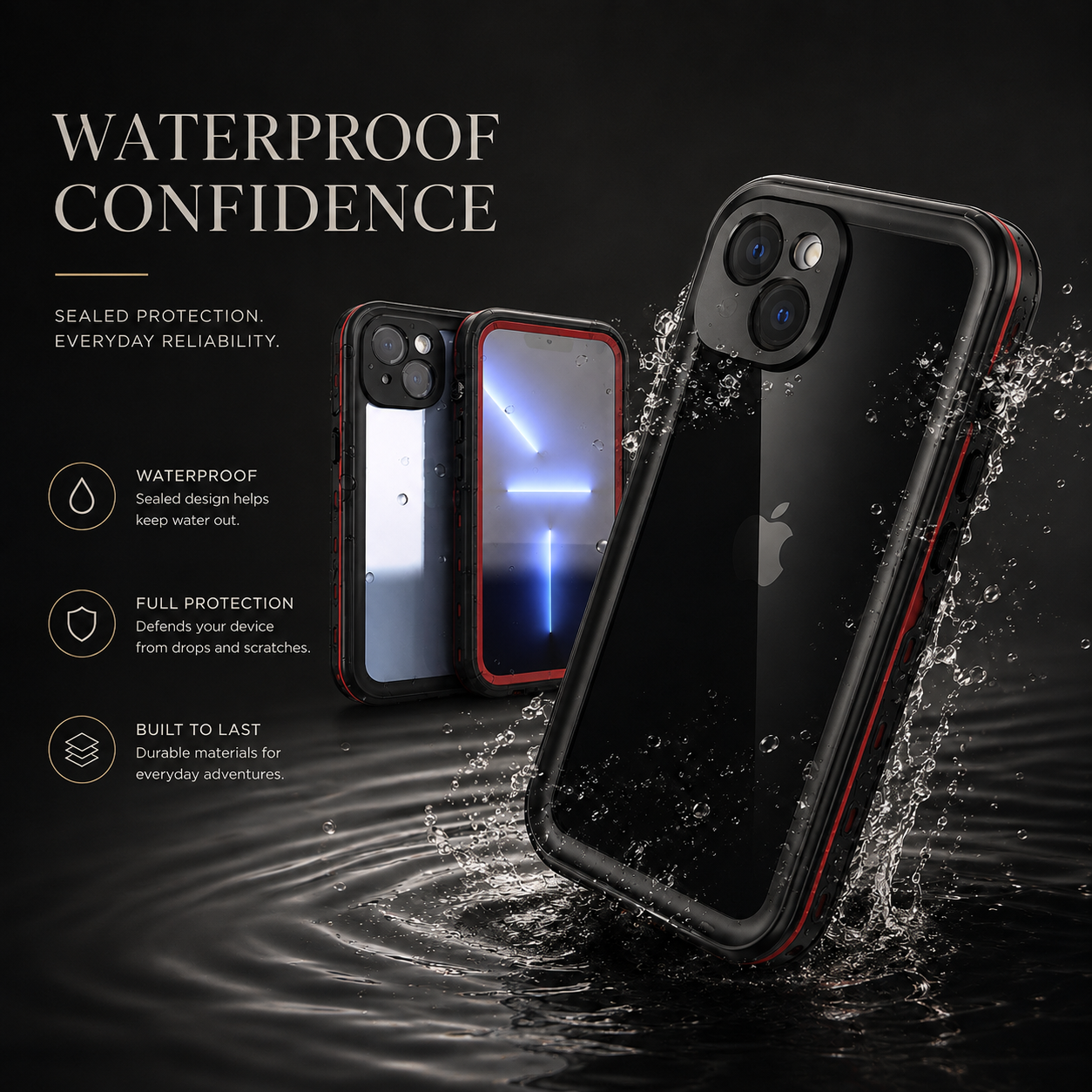 Premium iPhone Case MagSafe Compatible Waterproof IP68 Full Body Protective Cover Shockproof Transparent Sealed Dustproof Camera Screen Protection
