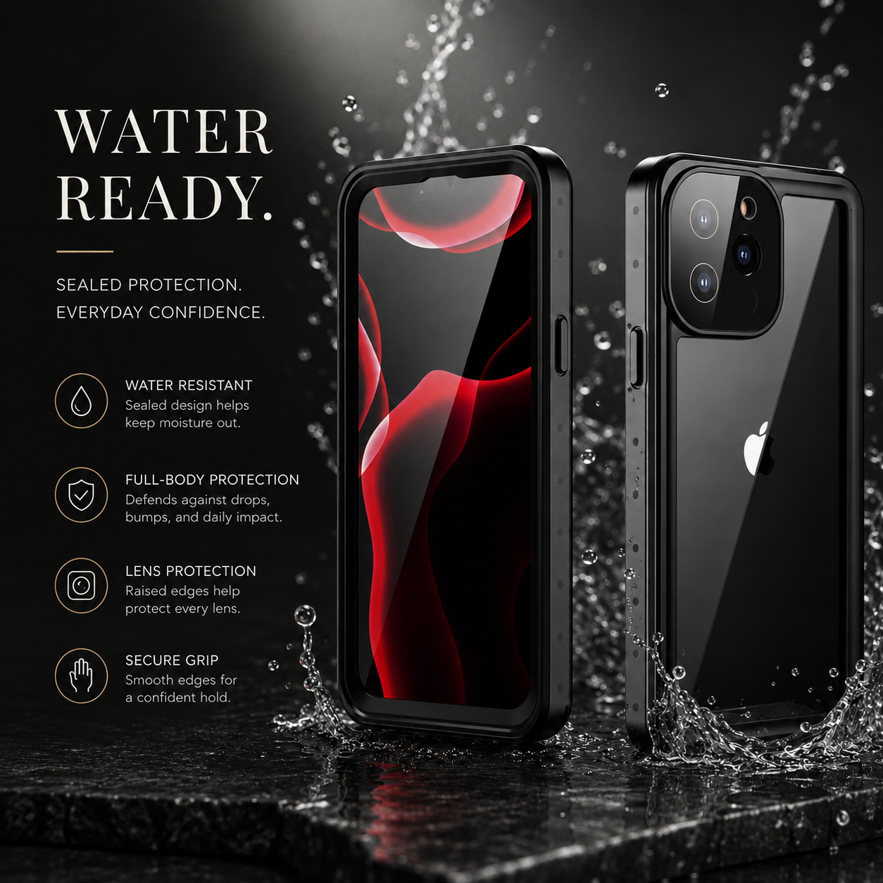 Premium iPhone Case MagSafe Compatible Waterproof IP68 Full Body Protective Cover Shockproof Transparent Sealed Dustproof Camera Screen Protection