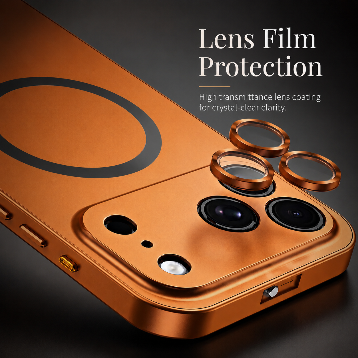 Premium iPhone Case Magnetic Aluminum Metal Frame Protective Cover MagSafe Compatible Hard PC Back Shockproof Anti Scratch Matte Anti Fingerprint Slim Design