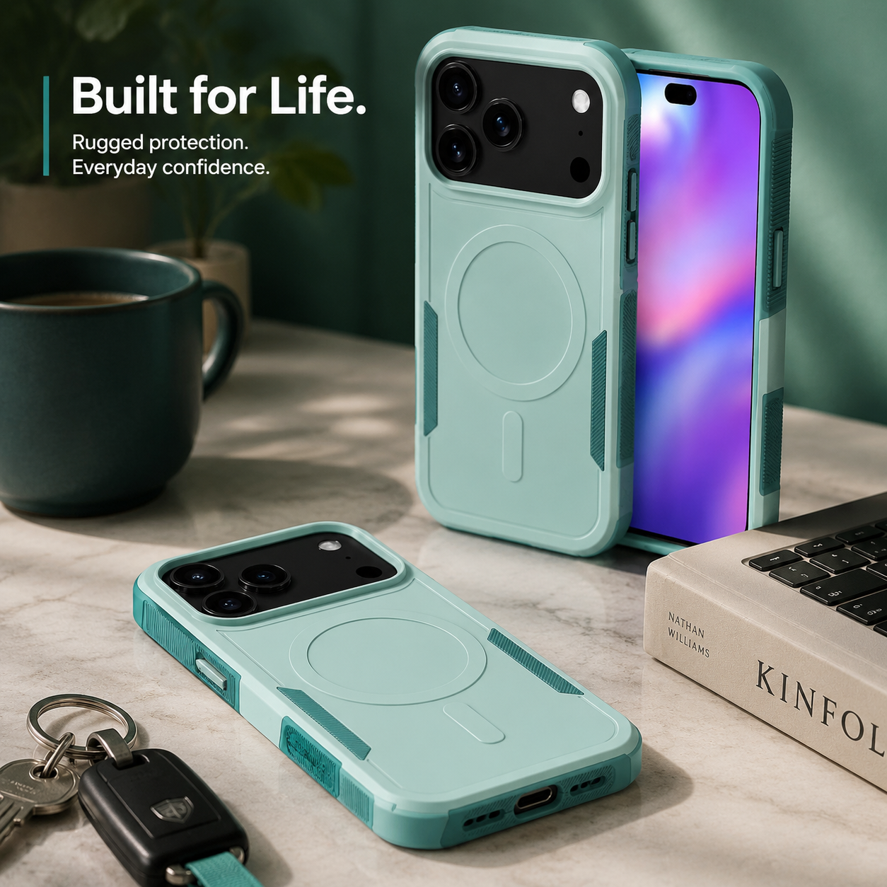 Premium iPhone Case Magnetic Charging Compatible Heavy Armor Protective Cover 2-in-1 Shockproof PC TPU Matte Anti Fingerprint Full Coverage