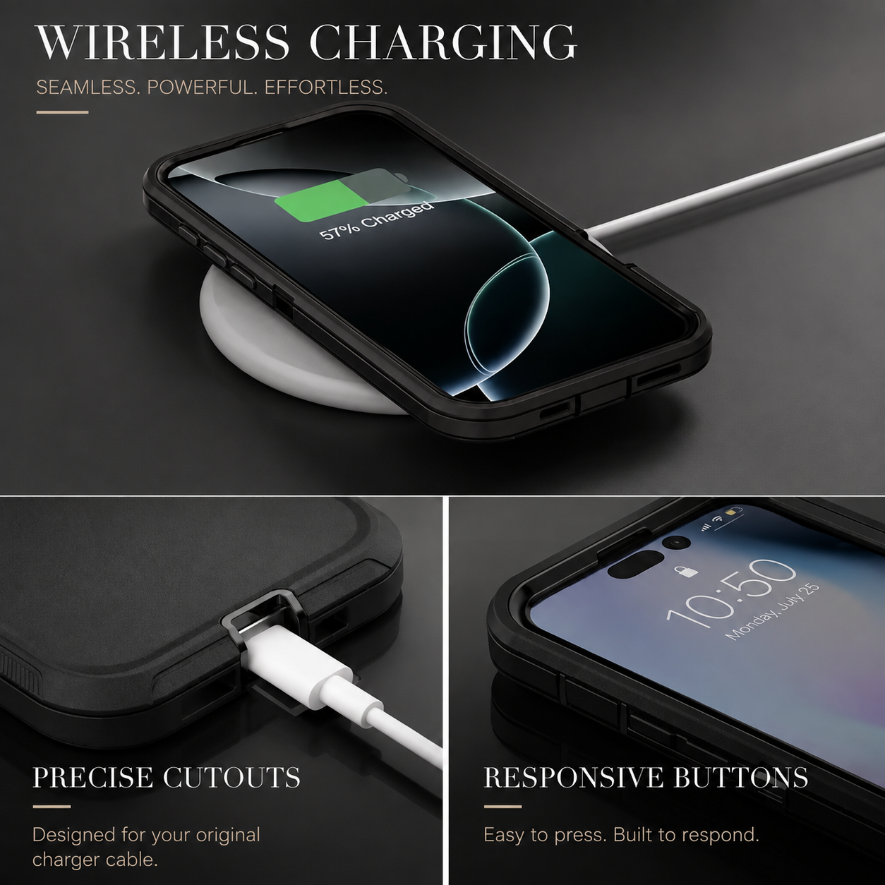 Premium iPhone Case Magnetic Defender Protective Cover Heavy Duty Shockproof TPU PC Armor Belt Clip Holder Wireless Charging Full Coverage