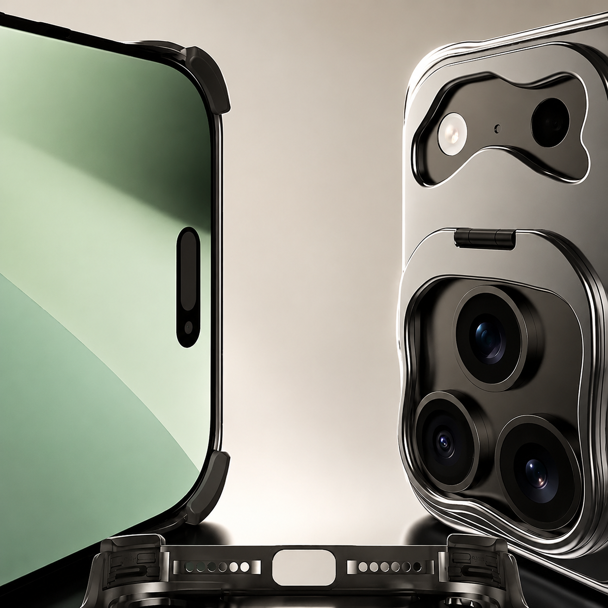 Premium iPhone Case Magnetic Hollow Metal Cover with Heat Dissipation Stand Bracket Shockproof Scratch Resistant Open Frame Lightweight Protective Design