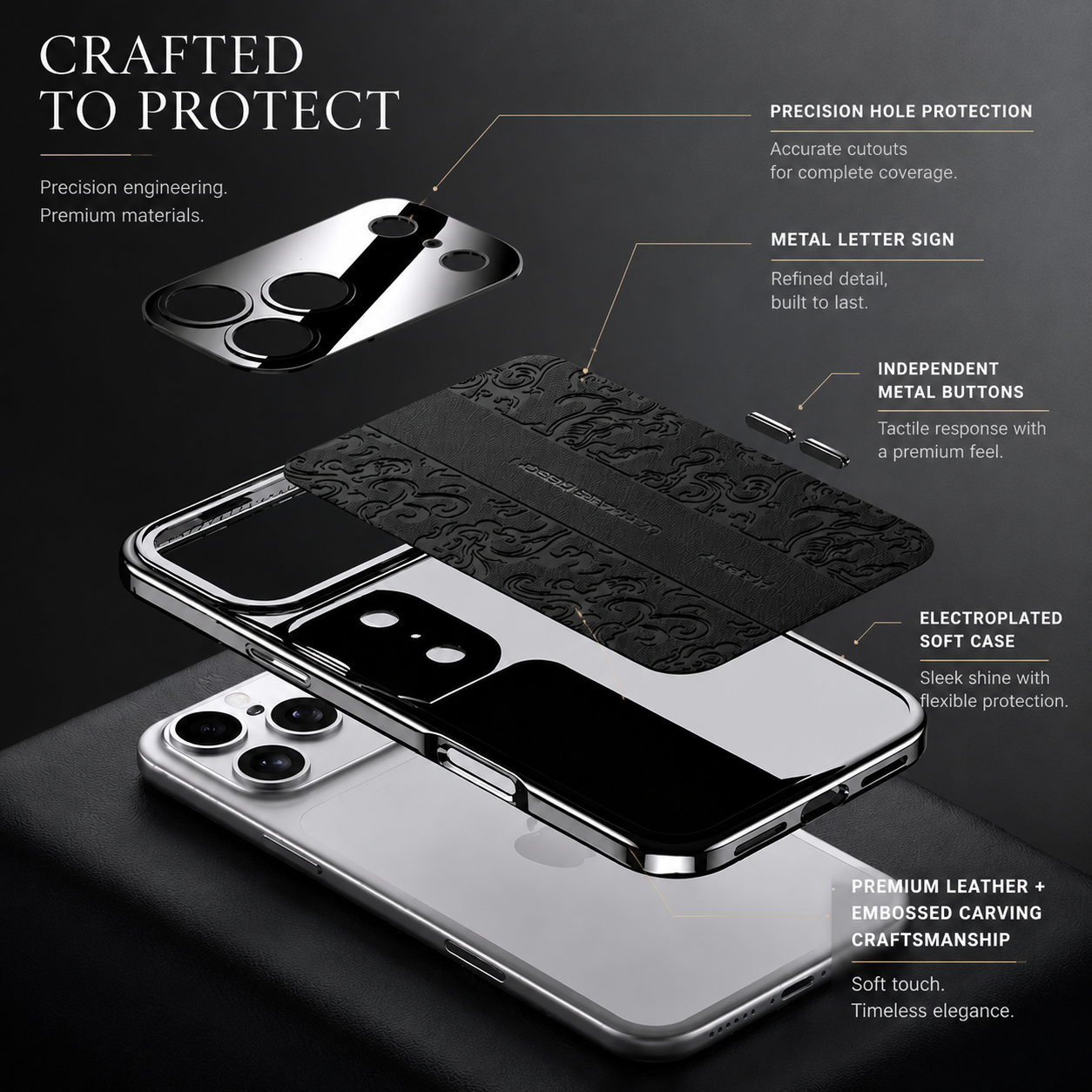 Premium iPhone Case Magnetic Leather Protective Cover Shockproof Camera Lens Protection Anti Scratch Anti Fingerprint Soft TPU Full Coverage