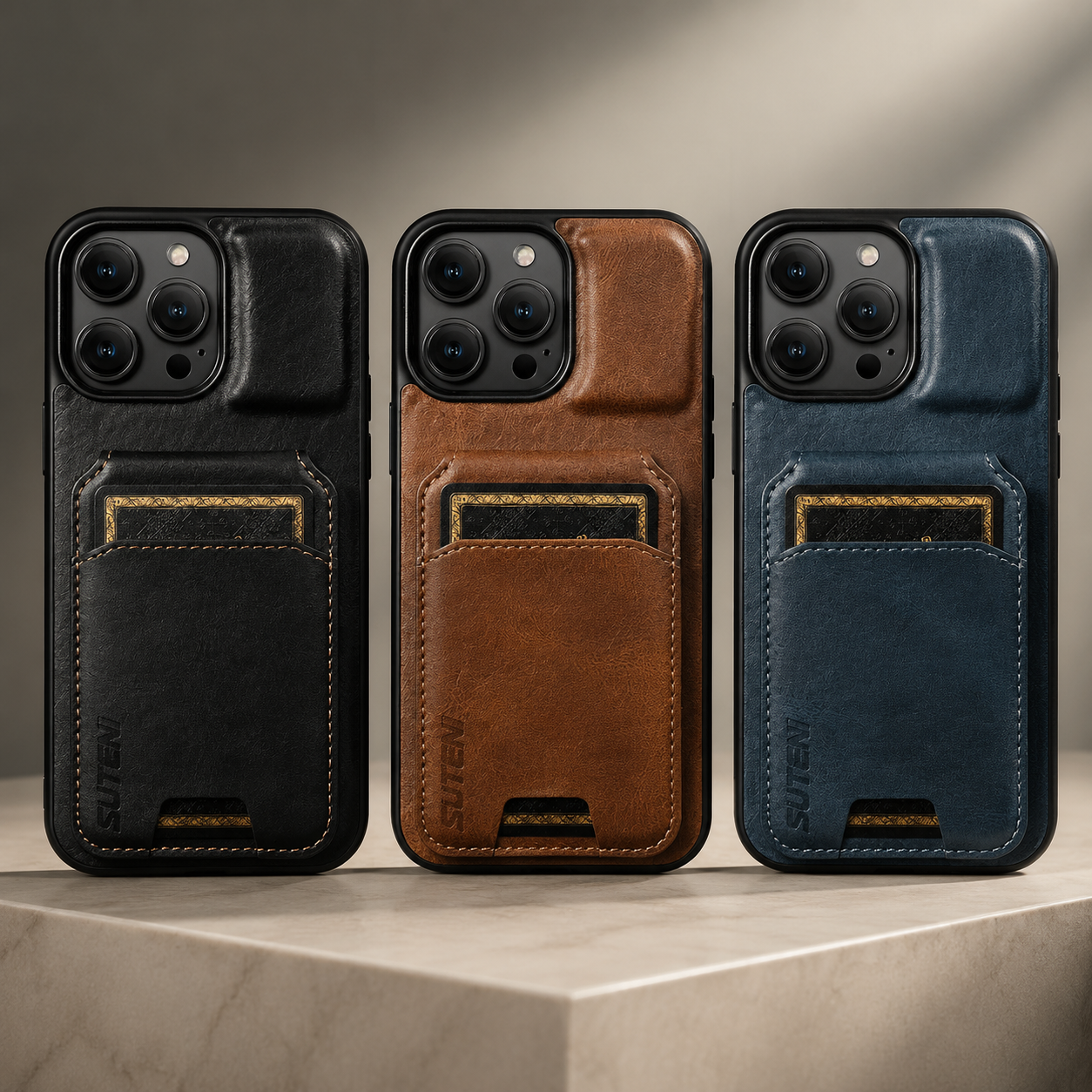 Premium iPhone Case Magnetic Leather Wallet Card Holder Protective Cover Camera Lens Protection Anti Scratch Non Slip Full Coverage