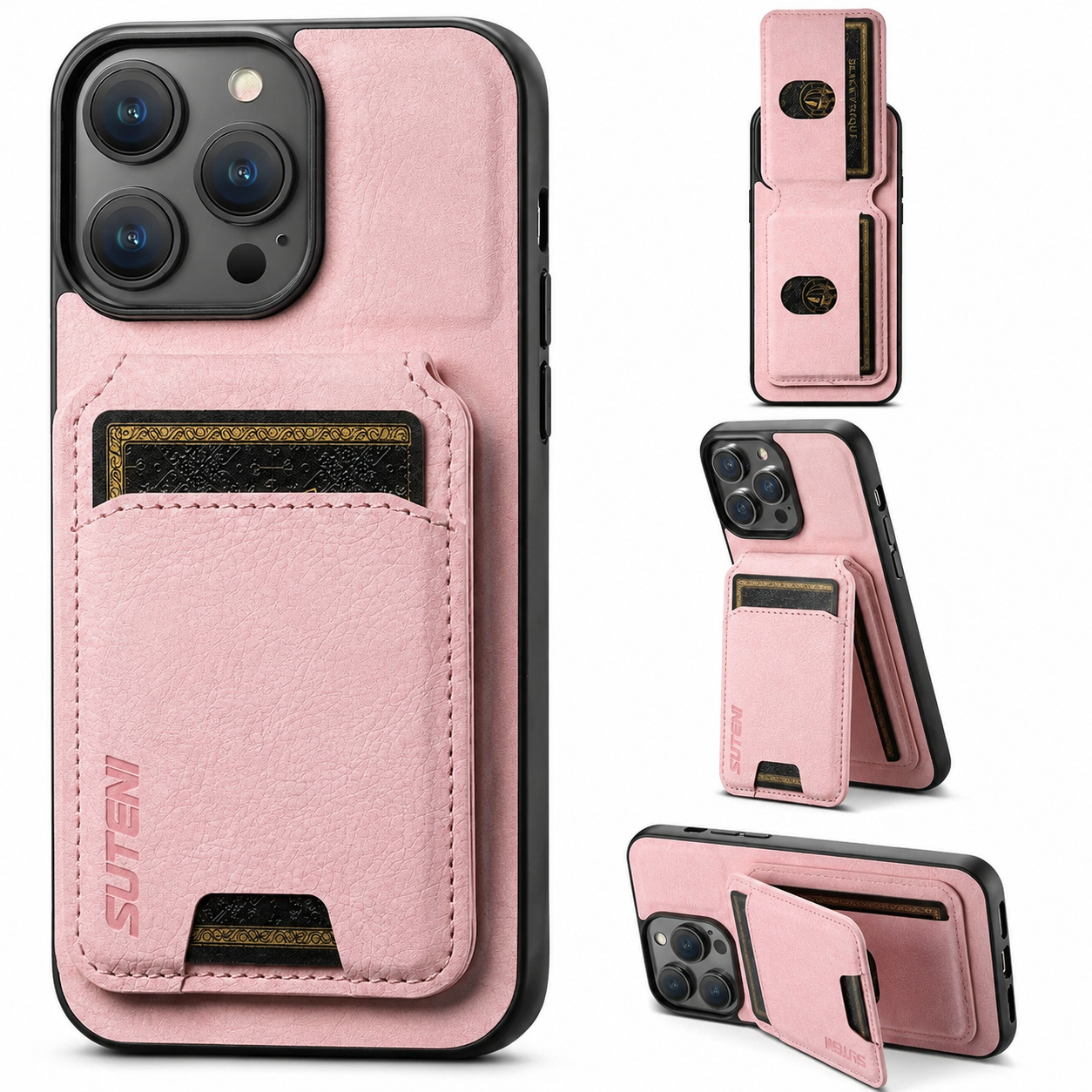 Premium iPhone Case Magnetic Leather Wallet Card Holder Protective Cover Camera Lens Protection Anti Scratch Non Slip Full Coverage