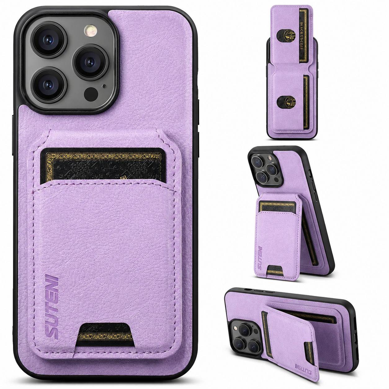 Premium iPhone Case Magnetic Leather Wallet Card Holder Protective Cover Camera Lens Protection Anti Scratch Non Slip Full Coverage