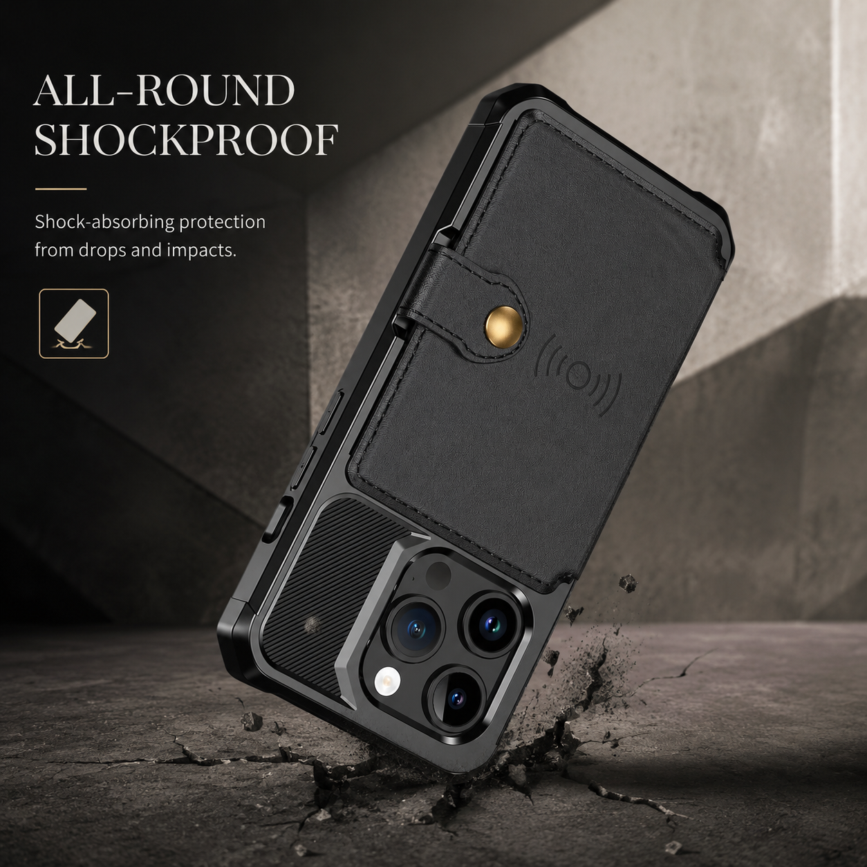 Premium iPhone Case Magnetic Leather Wallet Cover Card Slot Holder with Flip Stand Shockproof Anti Fingerprint Protective Design Slim Durable Style