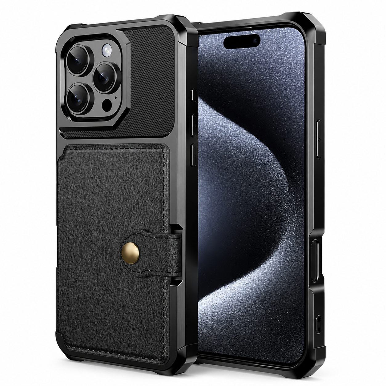 Premium iPhone Case Magnetic Leather Wallet Cover Card Slot Holder with Flip Stand Shockproof Anti Fingerprint Protective Design Slim Durable Style