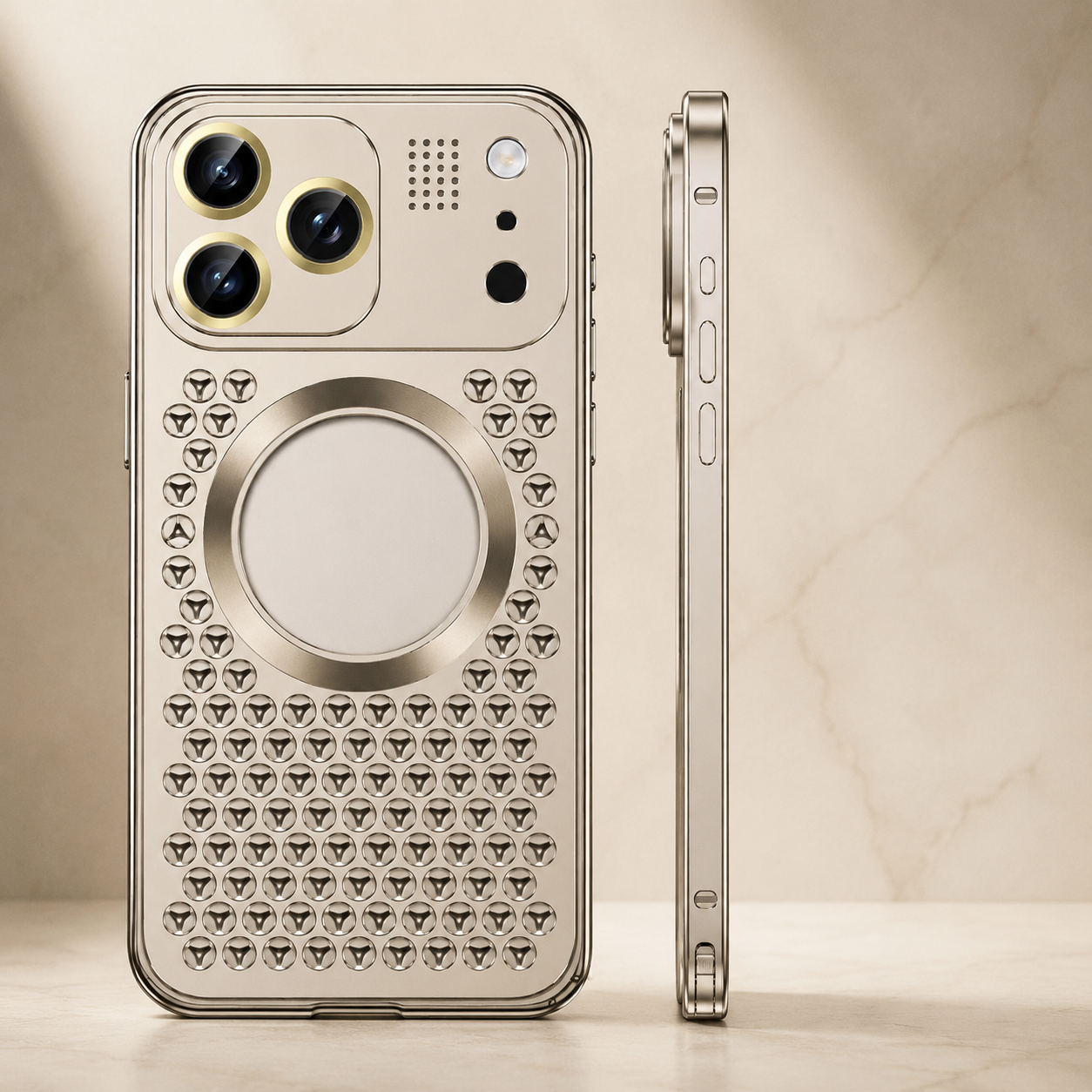 Premium iPhone Case Magnetic Protective Cover Aluminum Alloy Frame Shockproof Anti Fall Heat Dissipation Camera Lens Guard Slim Metal Bumper Design