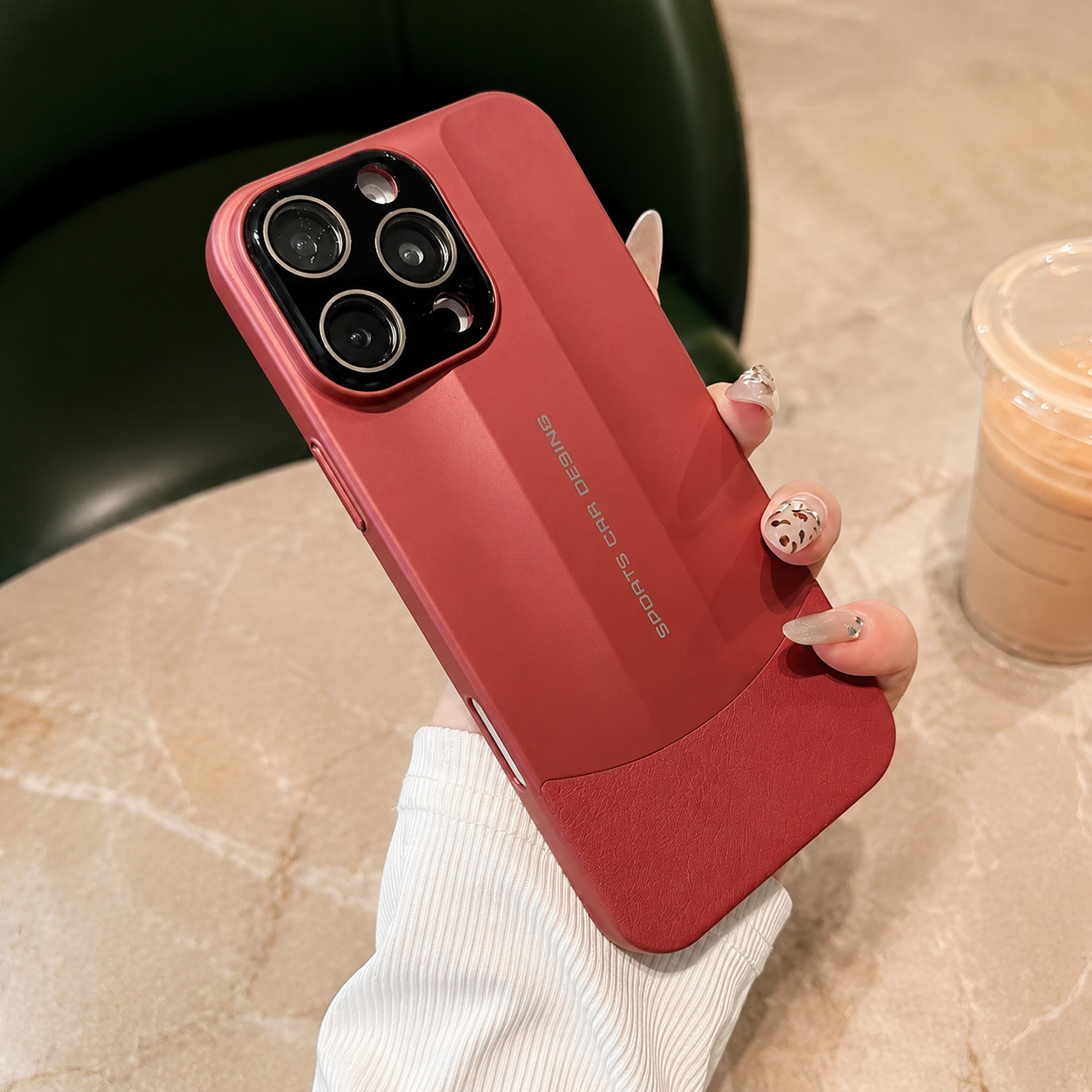 Premium iPhone Case Matte Leather Protective Cover Camera Lens Protection Anti Scratch Anti Fingerprint Slim Hard Back Non Slip Full Coverage