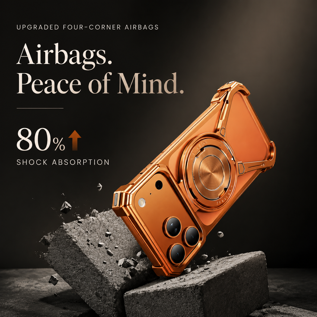Premium iPhone Case Metal Frame Shockproof Bumper Cover with 360° Rotating Ring Stand Magnetic Grip Protective Design Full Coverage Slim Minimal Style