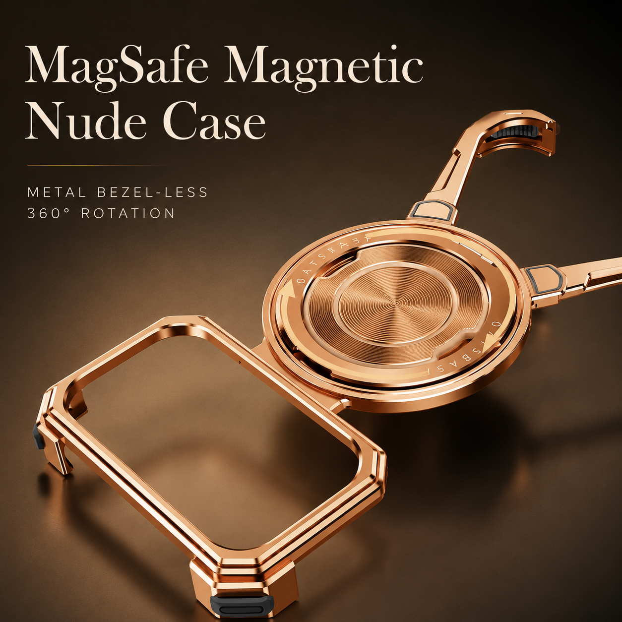 Premium iPhone Case Metal Frame Shockproof Bumper Cover with 360° Rotating Ring Stand Magnetic Grip Protective Design Full Coverage Slim Minimal Style