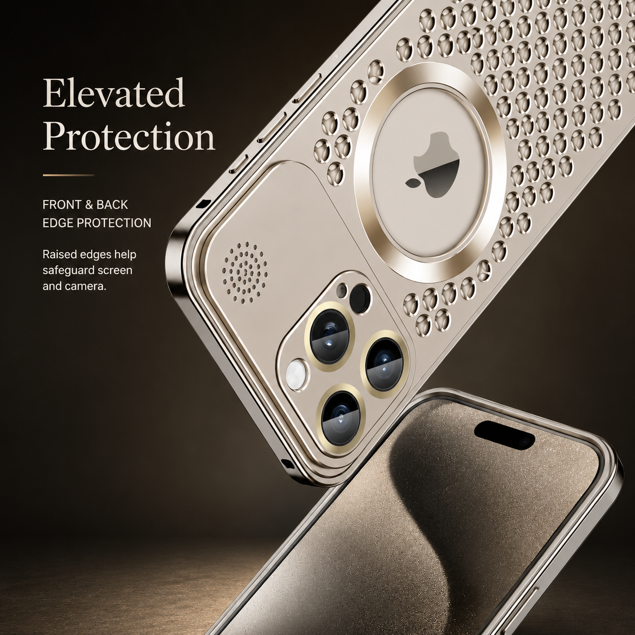 Premium iPhone Case Metal Heat Dissipation Cover MagSafe Compatible Magnetic Aluminum Back Shockproof Protective Case Camera Lens Screen Protection Ultra Thin Design