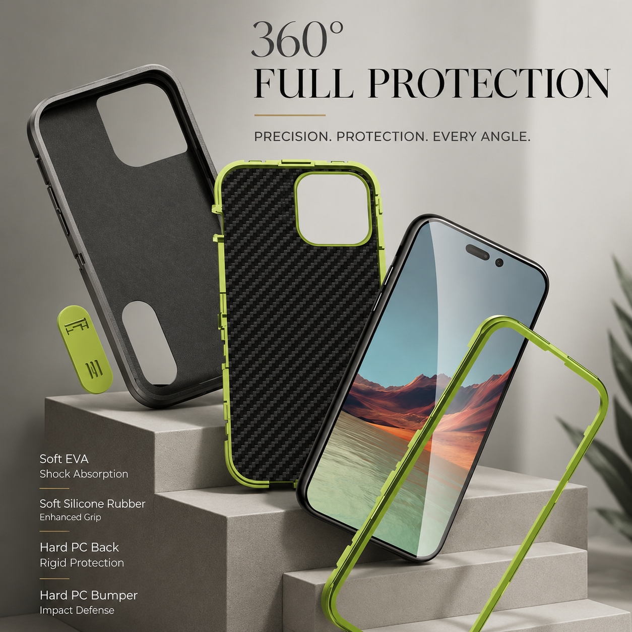 Premium iPhone Case Military Grade Defender Cover Kickstand Shockproof Hybrid Armor Protective Case Full Body Rugged Design