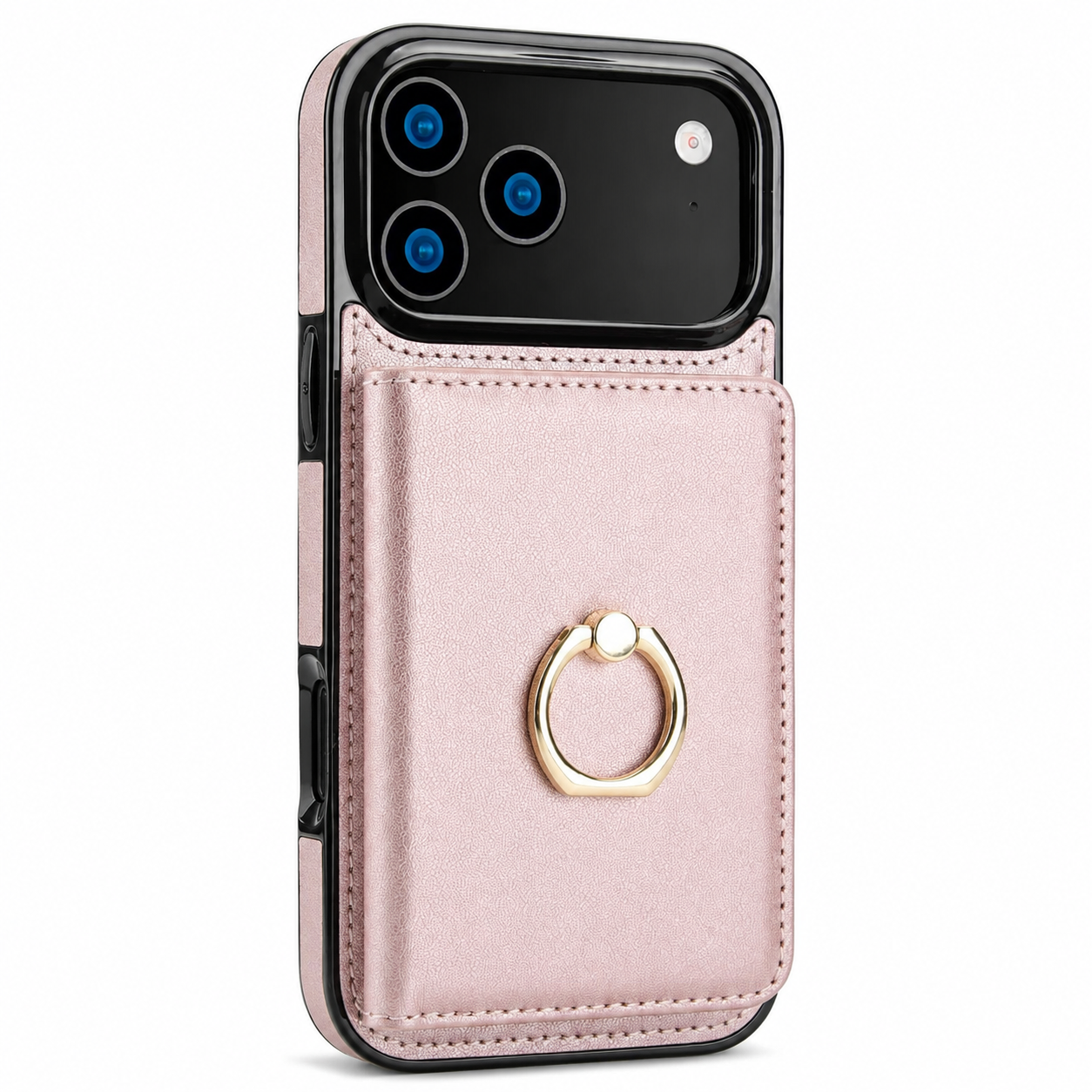 Premium iPhone Case PU Leather Wallet Cover Card Holder 360° Rotating Ring Kickstand Magnetic Clasp Shockproof Protective Case Full Coverage