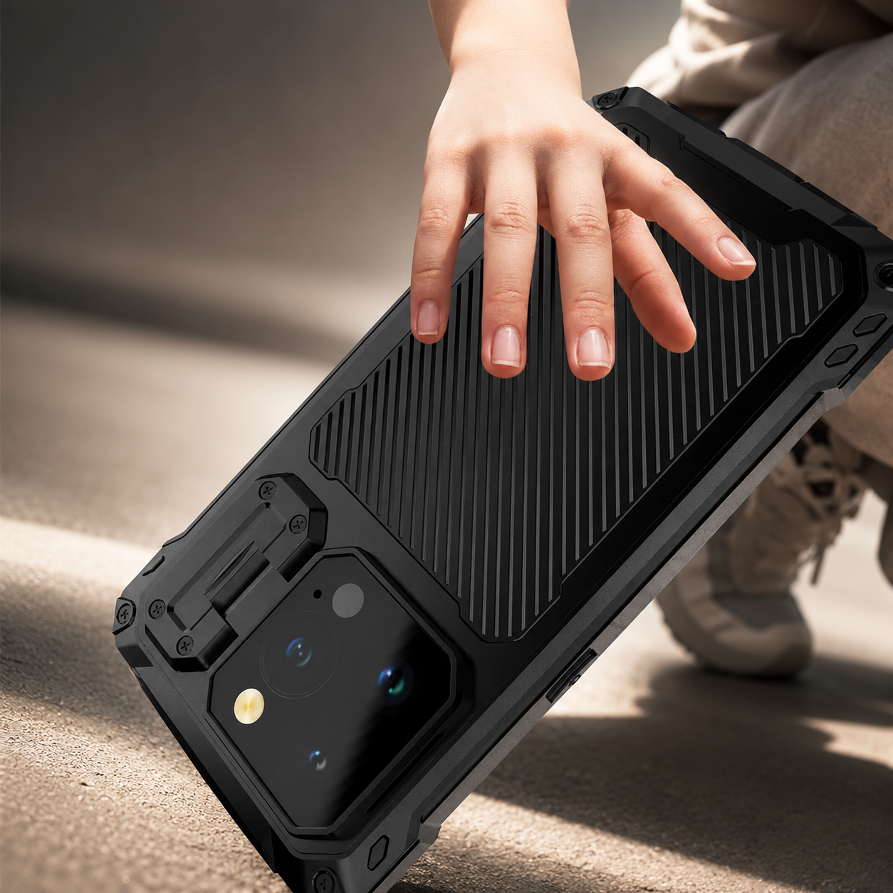 Premium iPhone Case Protective Cover Built In Screen Protector Sliding Camera Guard Shockproof Military Grade Kickstand Non Slip Full Coverage