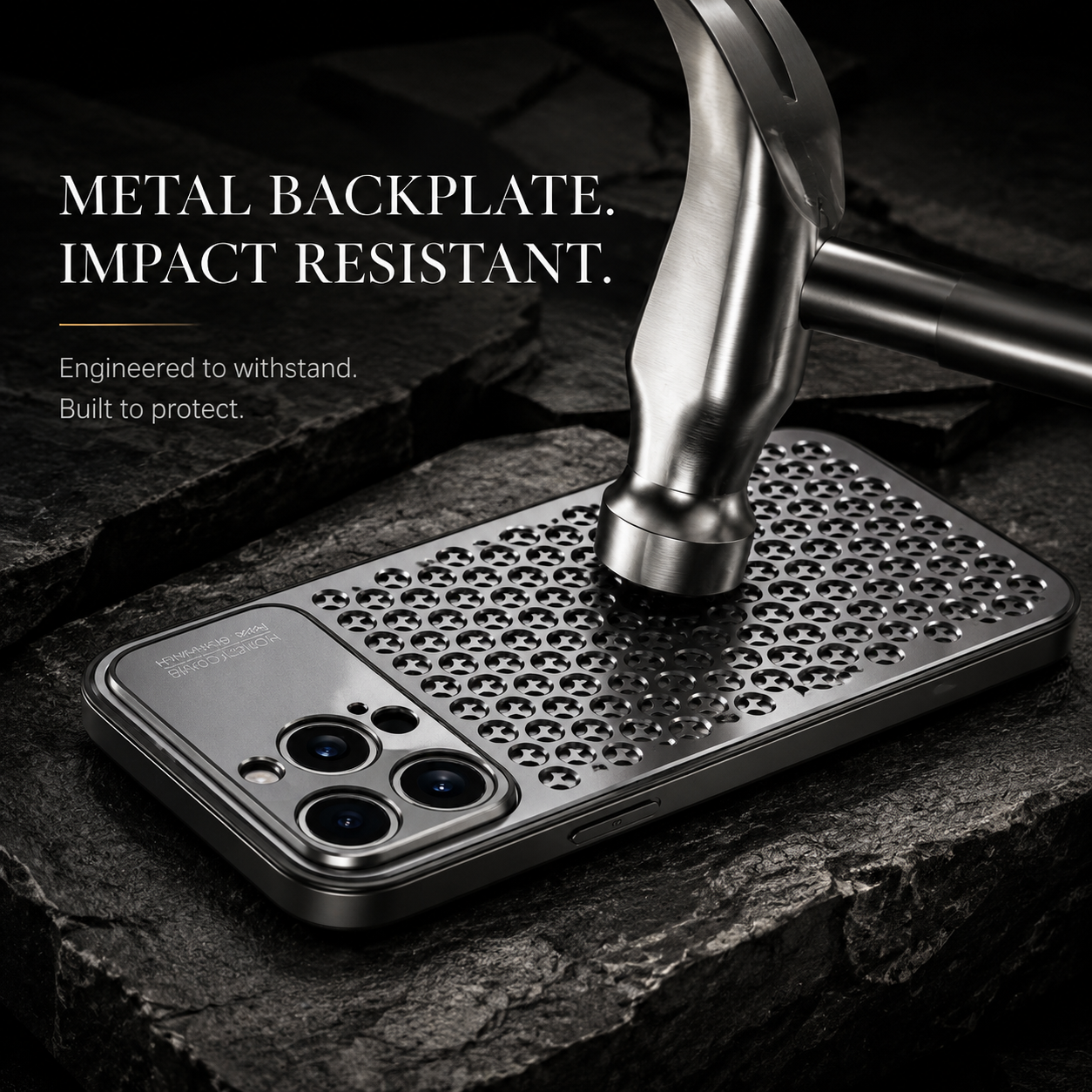 Premium iPhone Case Protective Cover Camera Lens Protection Aluminum Alloy Metal Frame Anti Scratch Anti Fingerprint Breathable Back Slim Full Coverage