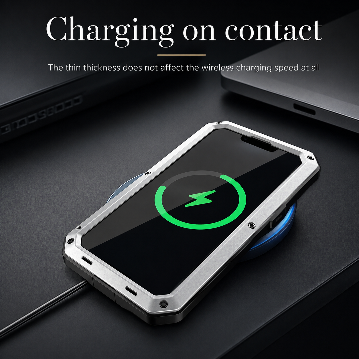 Premium iPhone Case Protective Cover Camera Lens Protection Shockproof Heavy Duty Metal Frame Built In Glass Screen Protector TPU PC Armor Full Coverage