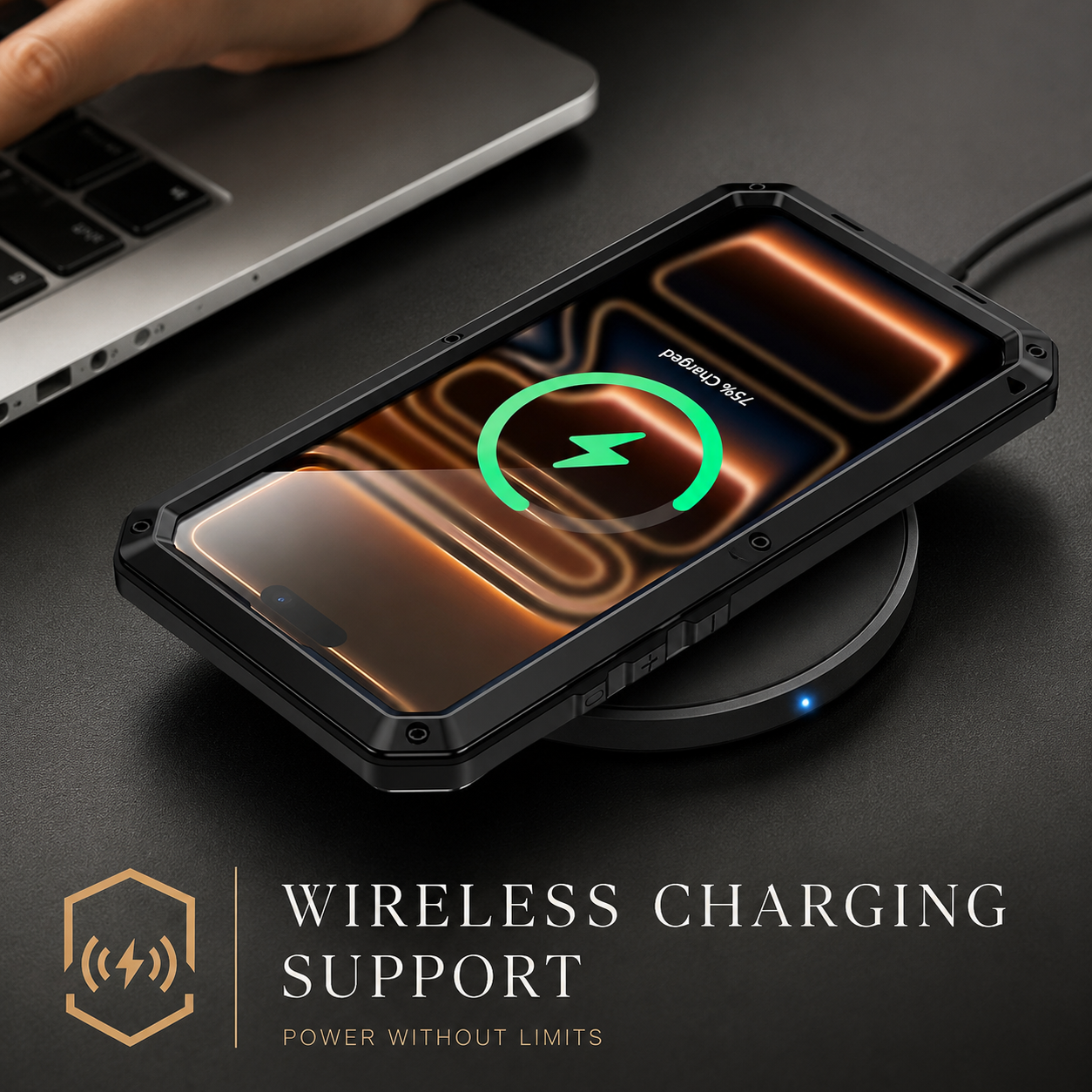 Premium iPhone Case Protective Cover Camera Lens Protection Shockproof Heavy Duty Metal Frame Built In Glass Screen Protector TPU PC Armor Full Coverage