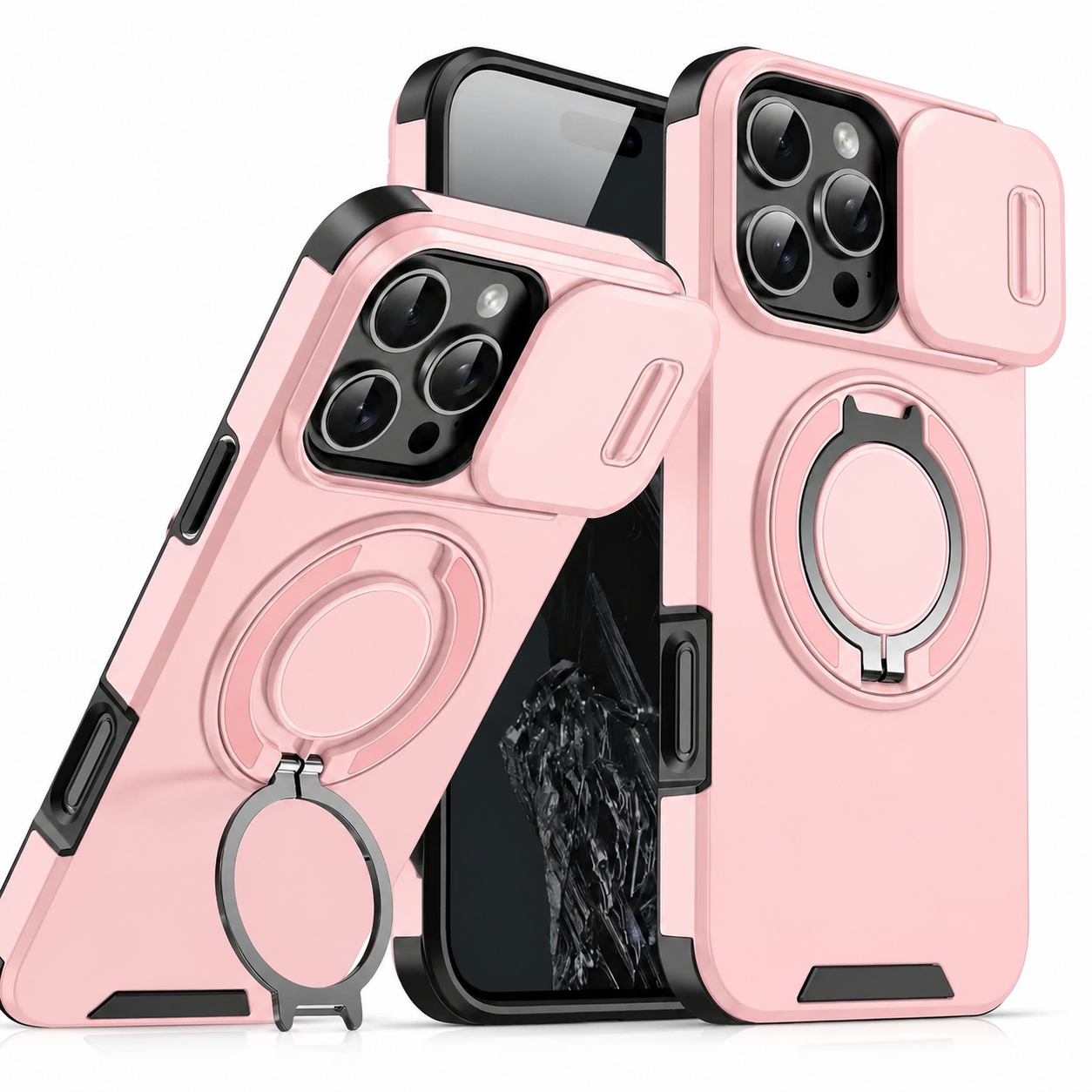 Premium iPhone Case Protective Cover Camera Lens Protection Shockproof Rugged Armor Magnetic Bracket Stand Anti Fingerprint Anti Scratch Full Coverage