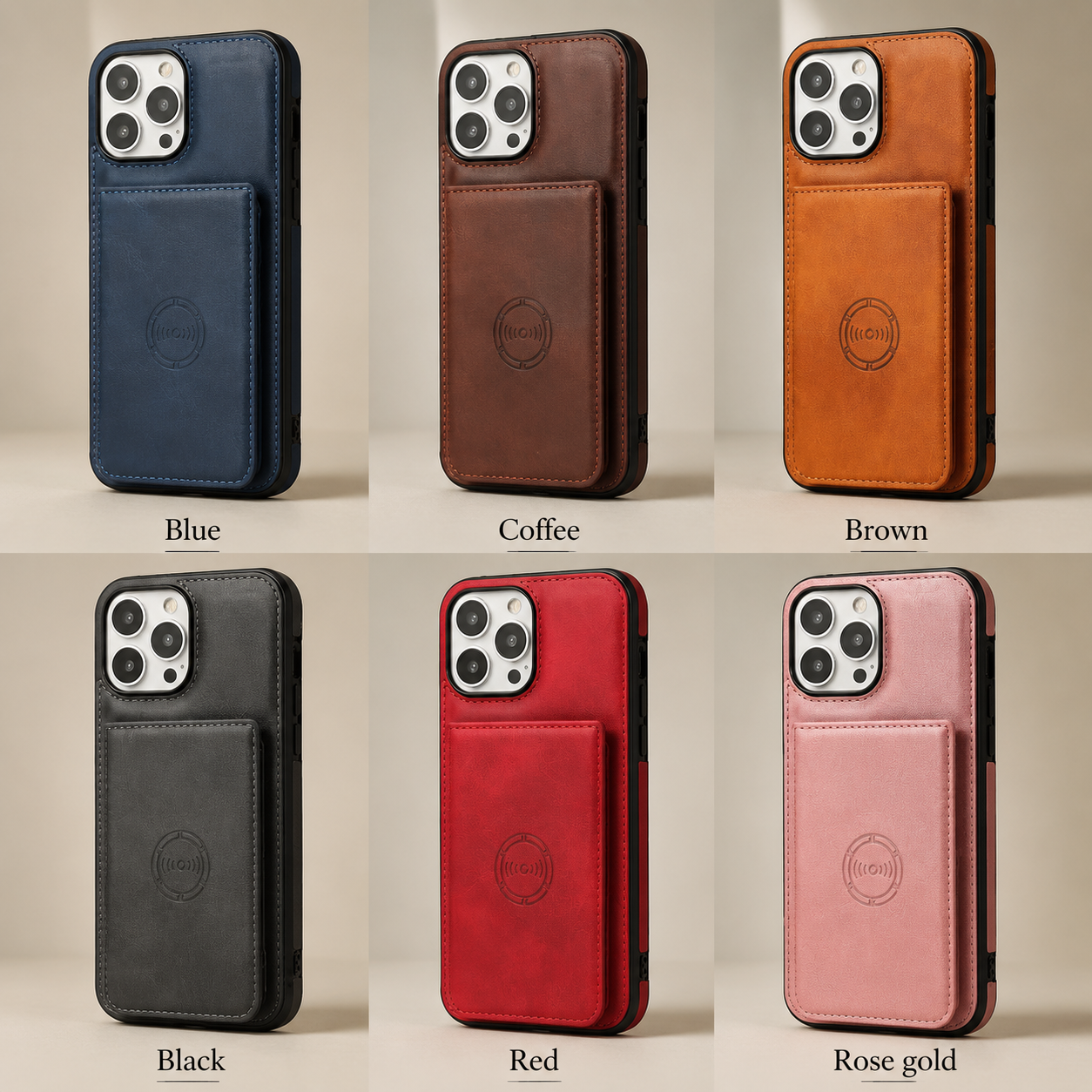 Premium iPhone Case RFID Blocking Magnetic Leather Wallet Cover Card Holder Camera Lens Protection Shockproof Anti Scratch Full Coverage