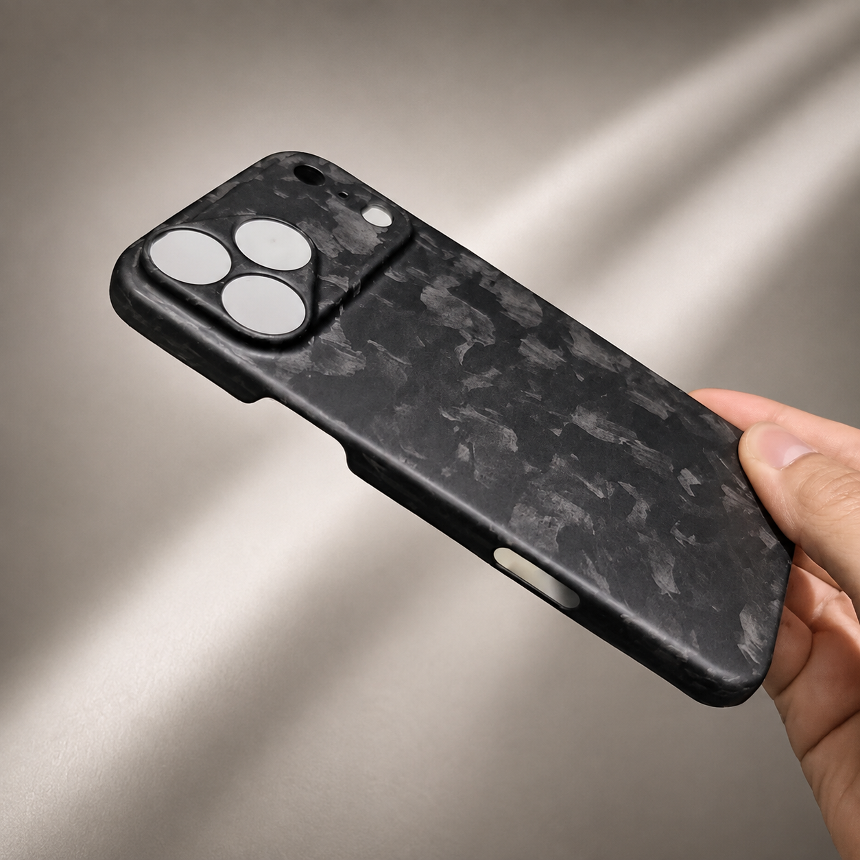 Premium iPhone Case Real Forged Carbon Fiber Cover Matte Glossy Finish Camera Lens Protection Anti Fingerprint Non Slip Slim Protective Design