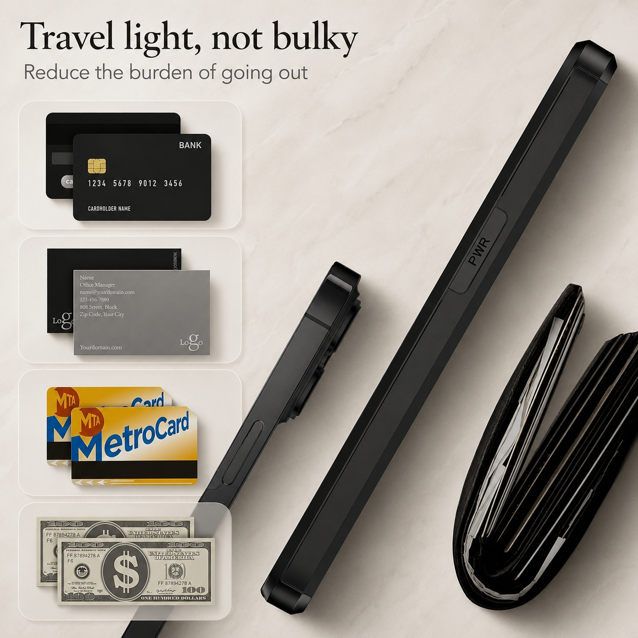 Premium iPhone Case Slide Wallet Armor Cover Card Holder Dual Layer Shockproof TPU PC Protective Design Anti Fingerprint Scratch Resistant Non Slip