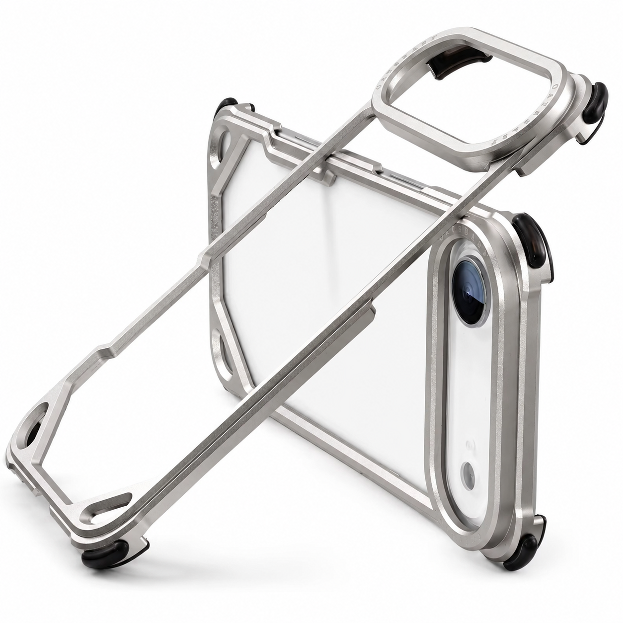 Premium iPhone Case Slim Aluminum Alloy Frameless Protective Cover Shockproof Camera Lens Protection Wireless Charging Compatible Design
