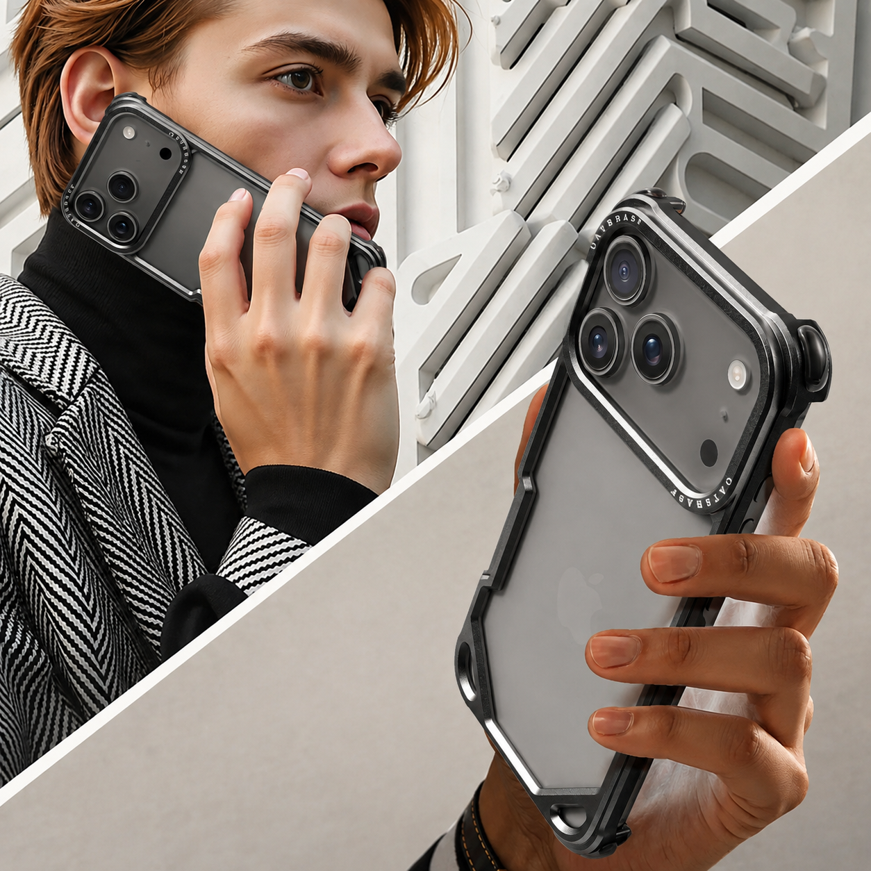 Premium iPhone Case Slim Aluminum Alloy Frameless Protective Cover Shockproof Camera Lens Protection Wireless Charging Compatible Design