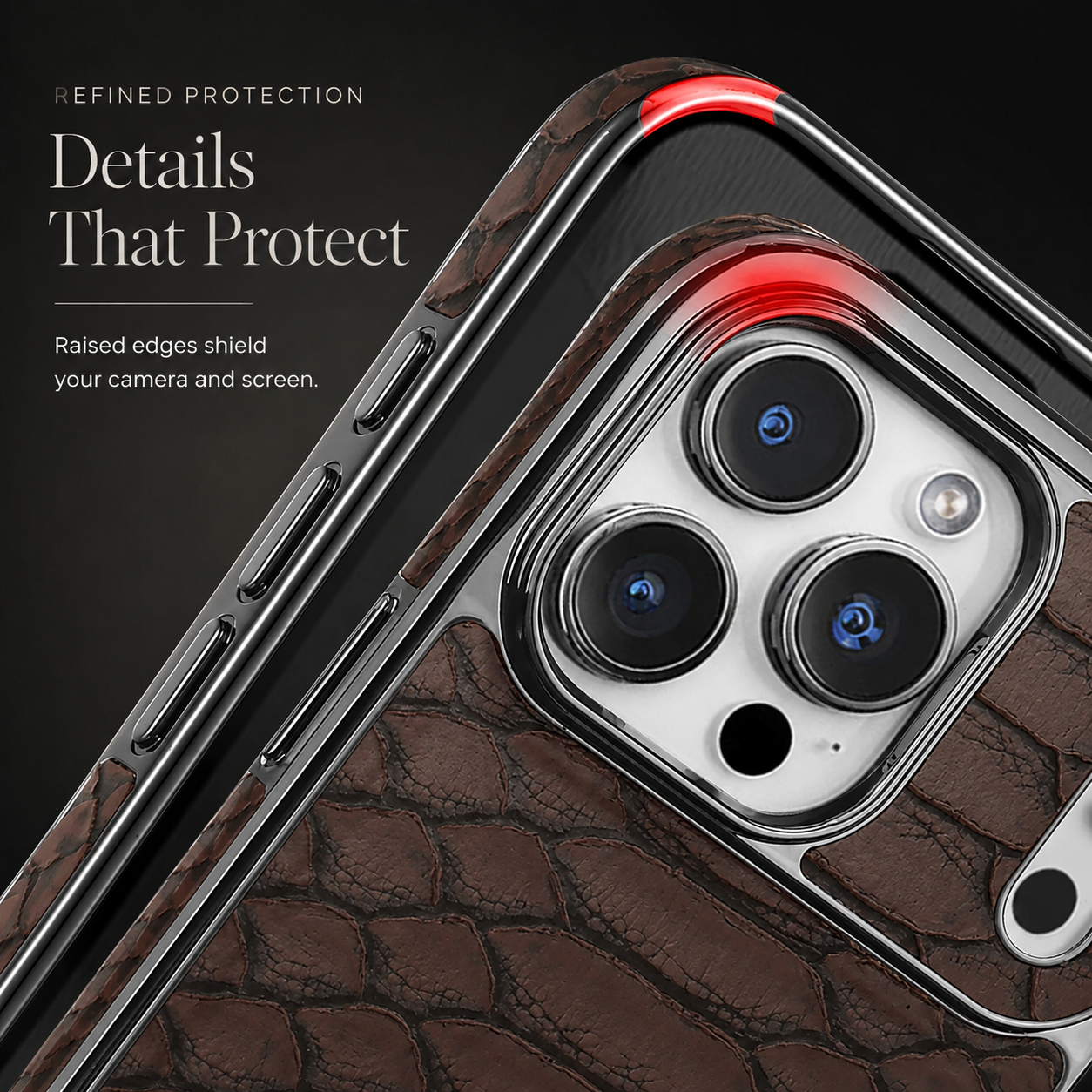 Premium iPhone Case Snake Pattern Leather Protective Cover Soft Flannel Lining Scratch Resistant Wireless Charging Slim Full Coverage