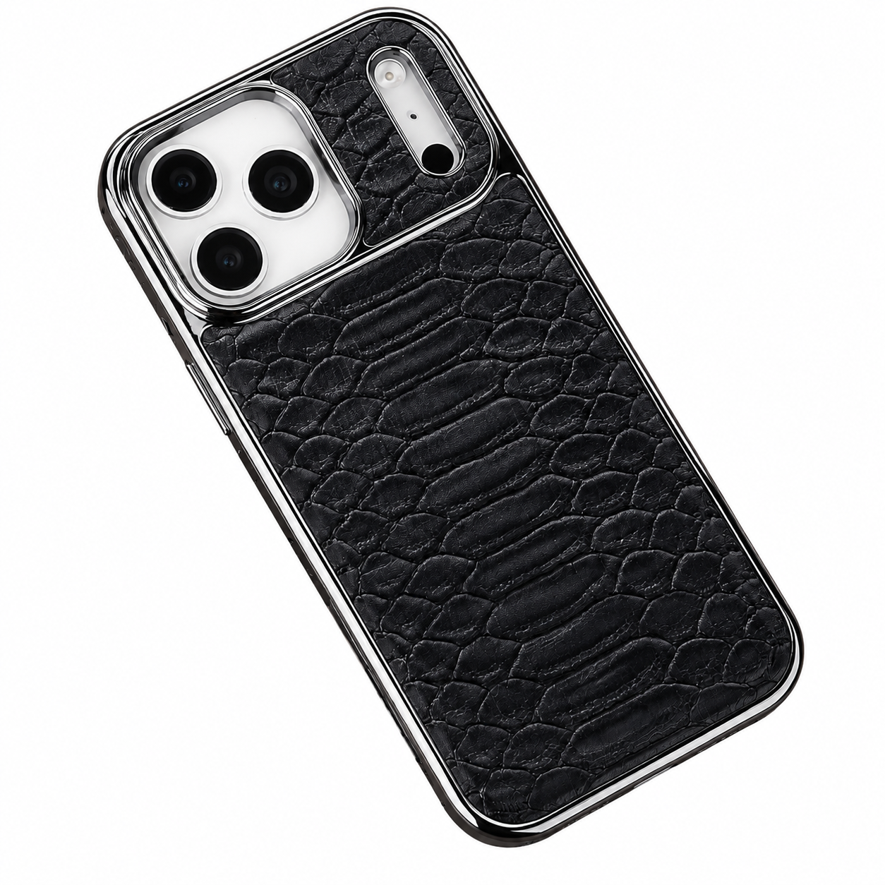 Premium iPhone Case Snake Pattern Leather Protective Cover Soft Flannel Lining Scratch Resistant Wireless Charging Slim Full Coverage