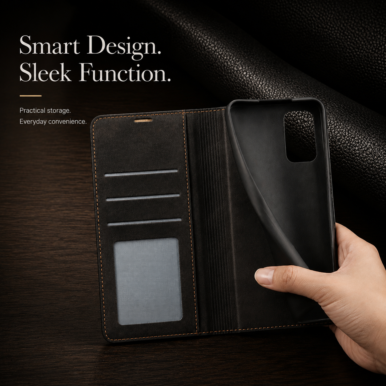 Premium iPhone Case Suede Leather Wallet Flip Cover Card Holder Magnetic Closure Shockproof Full Body Protection Slim Protective Design