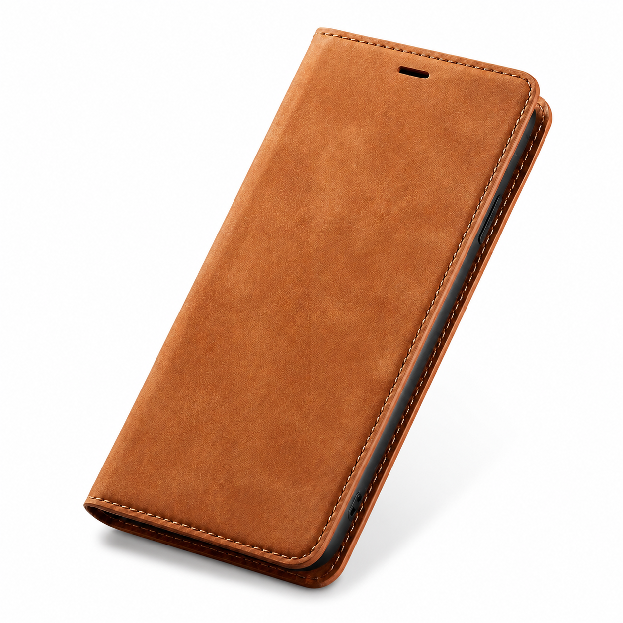 Premium iPhone Case Suede Leather Wallet Flip Cover Card Holder Magnetic Closure Shockproof Full Body Protection Slim Protective Design
