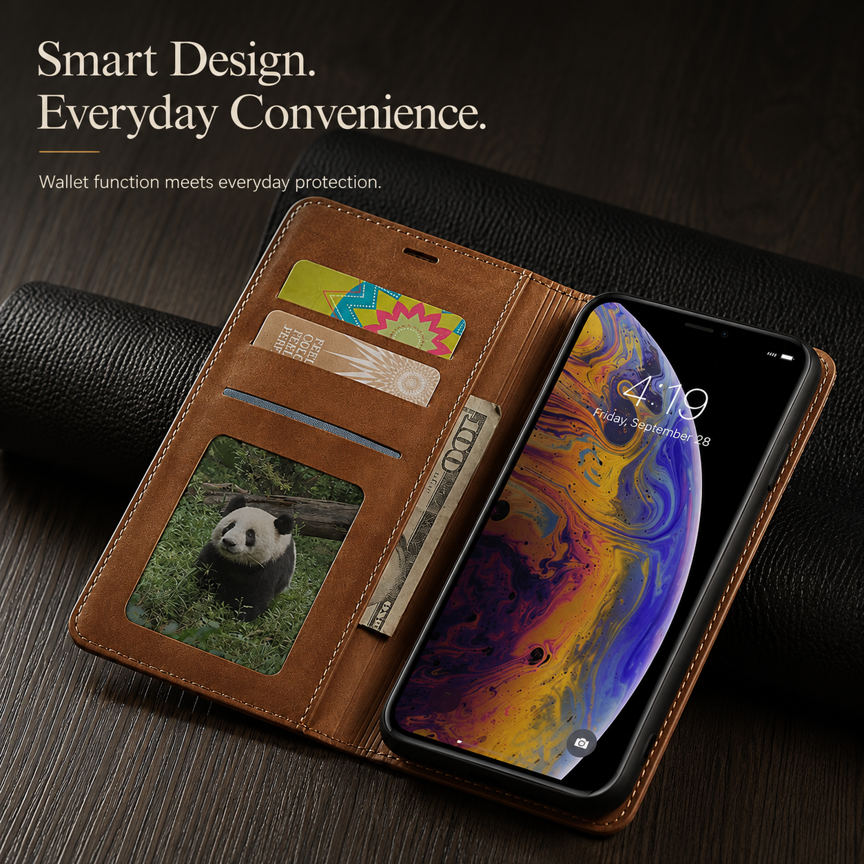 Premium iPhone Case Suede Leather Wallet Flip Cover Magnetic Closure Card Holder Shockproof Protective Cover Slim Luxury Design