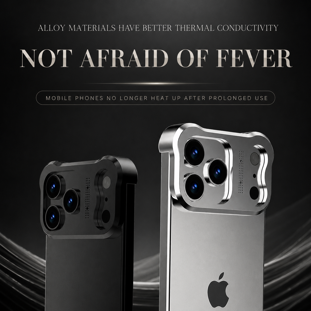 Premium iPhone Case Titanium Alloy Borderless Bumper Metal Frame Camera Lens Protection Shockproof Matte Anti Slip Lightweight Protective Design Cover