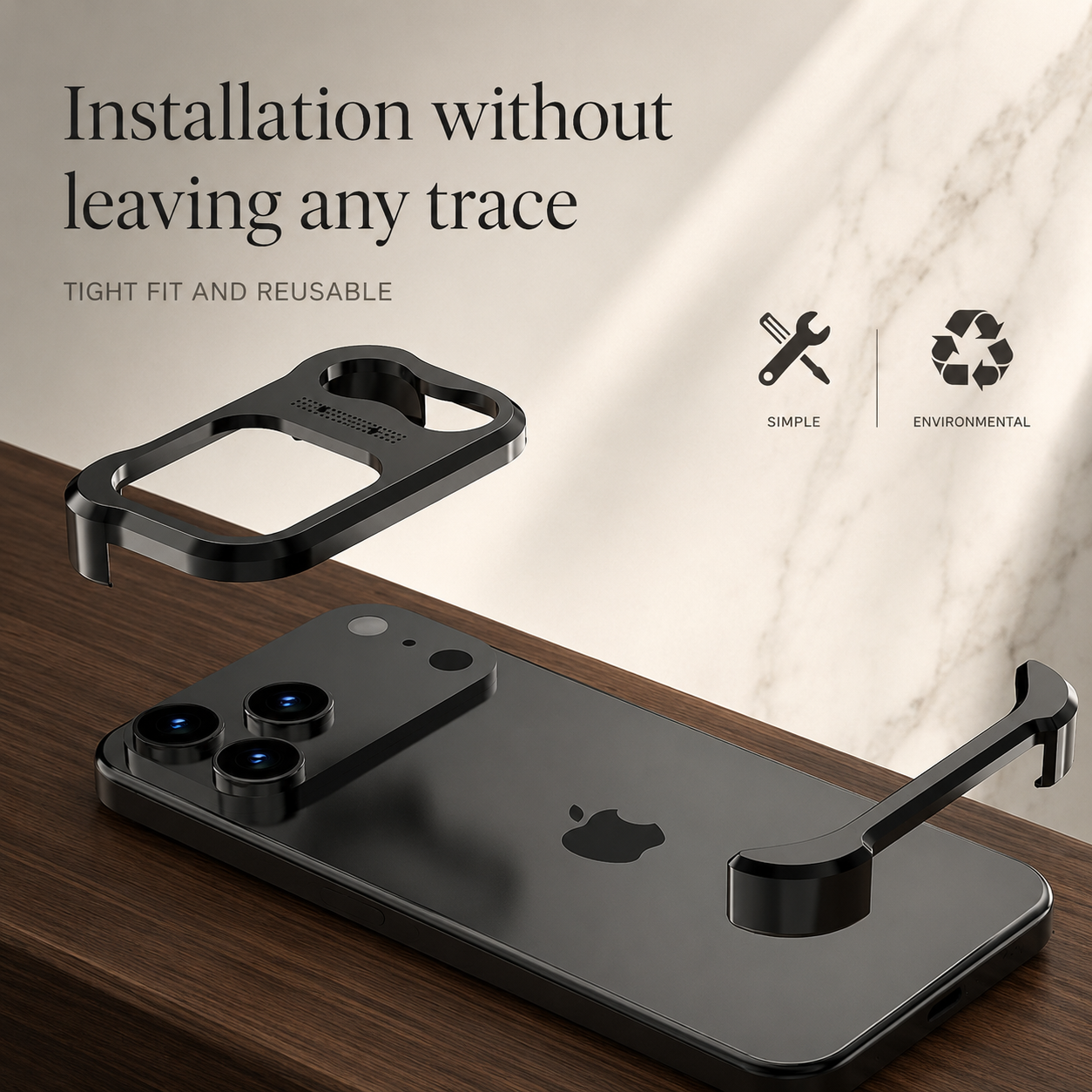 Premium iPhone Case Titanium Alloy Borderless Bumper Metal Frame Camera Lens Protection Shockproof Matte Anti Slip Lightweight Protective Design Cover
