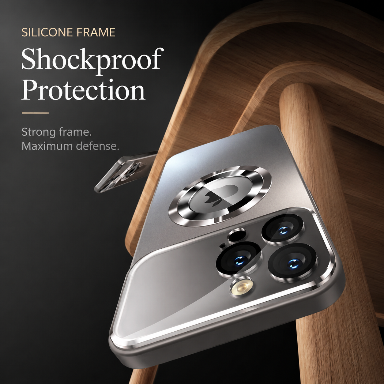 Premium iPhone Case Titanium MagSafe Compatible Magnetic Cover Glass Camera Lens Protection Shockproof Anti Fingerprint Anti Scratch Half Wrapped Design