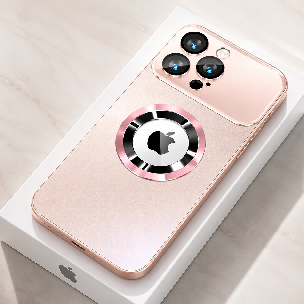 Premium iPhone Case Titanium MagSafe Compatible Magnetic Cover Glass Camera Lens Protection Shockproof Anti Fingerprint Anti Scratch Half Wrapped Design
