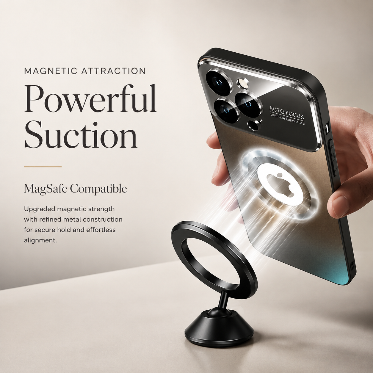 Premium iPhone Case Titanium MagSafe Compatible Magnetic Cover Glass Camera Lens Protection Shockproof Anti Fingerprint Anti Scratch Half Wrapped Design
